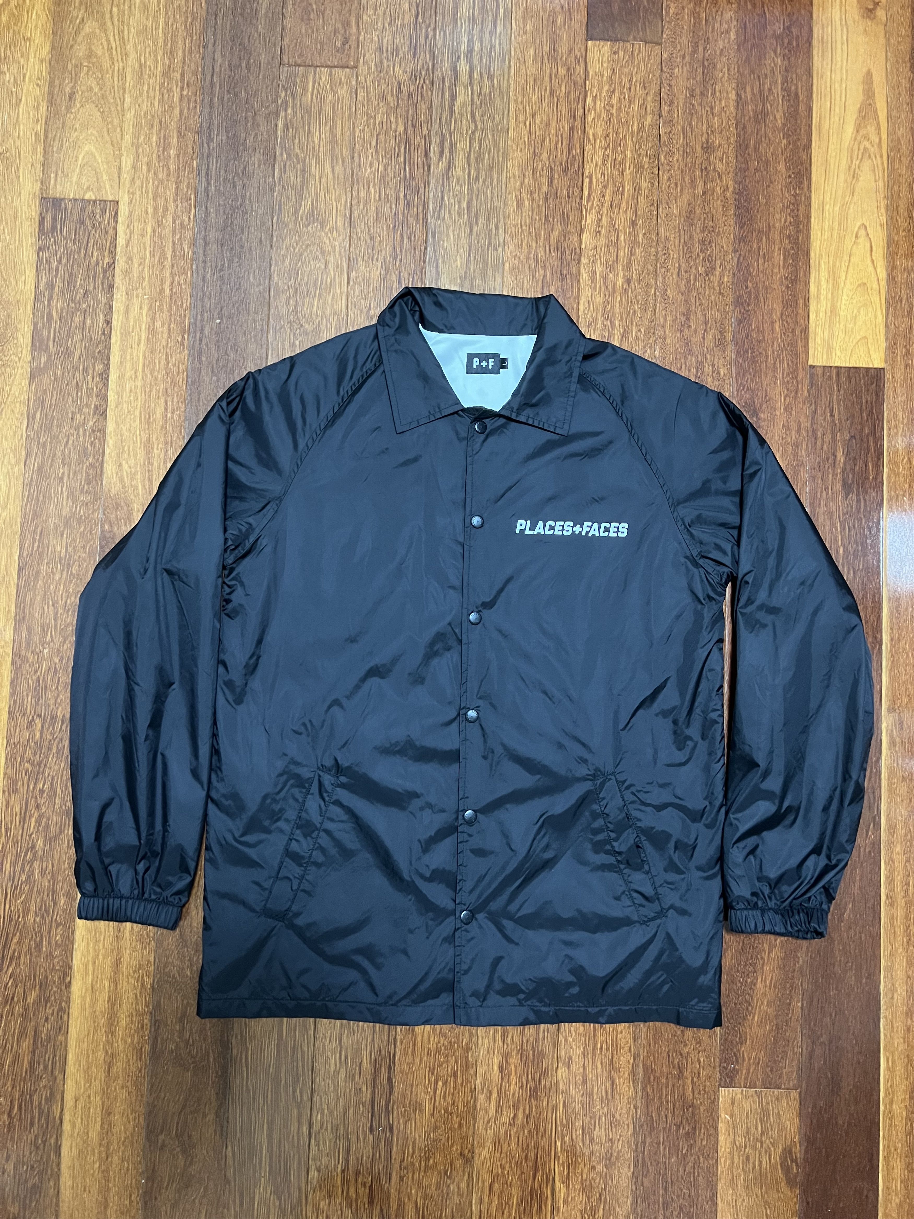 Places + Faces 💚 2019 Places + Faces Reflective Coach Jacket Black Large Size US L / EU 52-54 / 3 - 2 Thumbnail