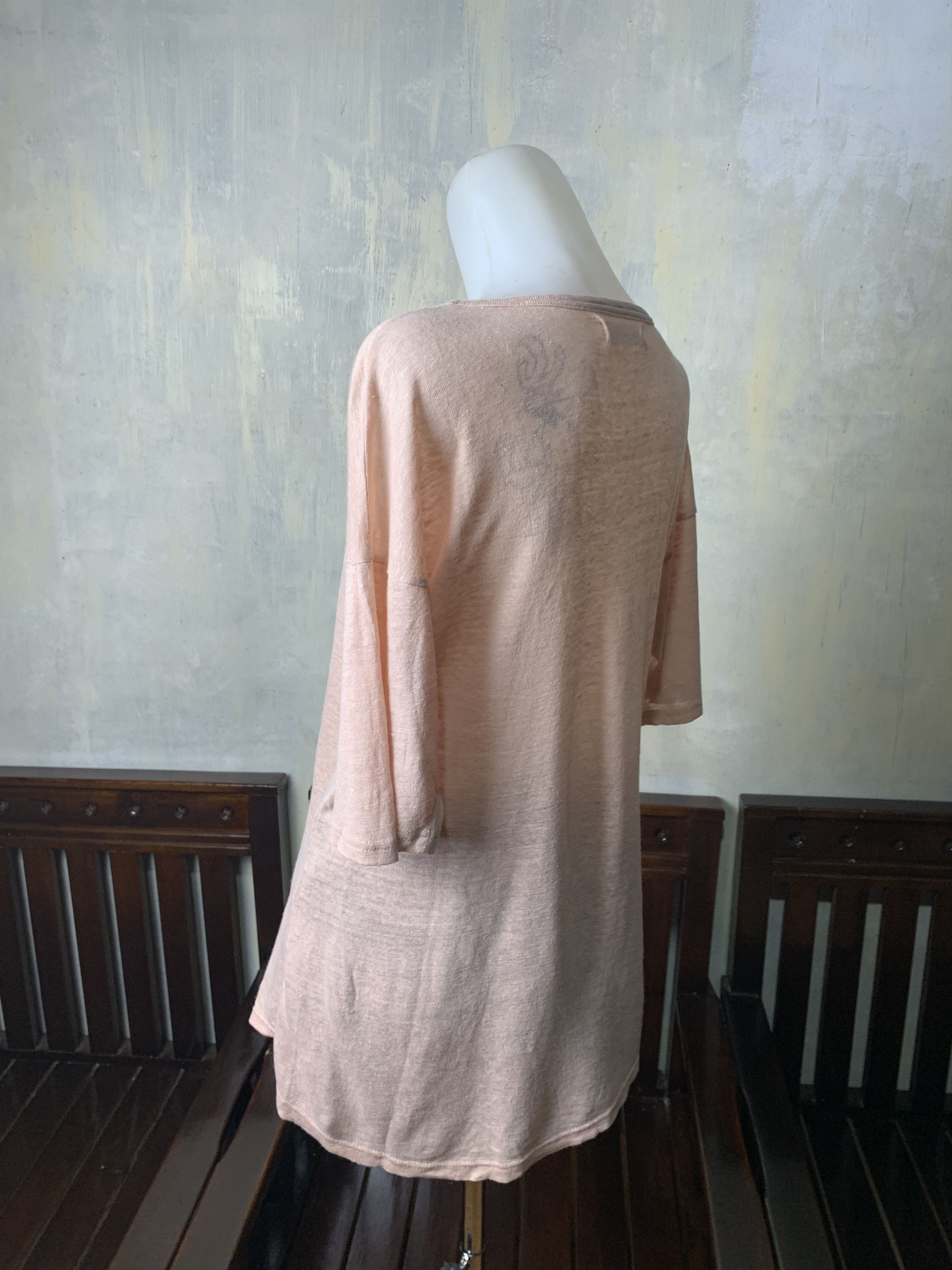 Isabel Marant Etoile Isabel Marant Tan Basic Linen Tee (L) Size L / US 10 / IT 46 - 3 Thumbnail
