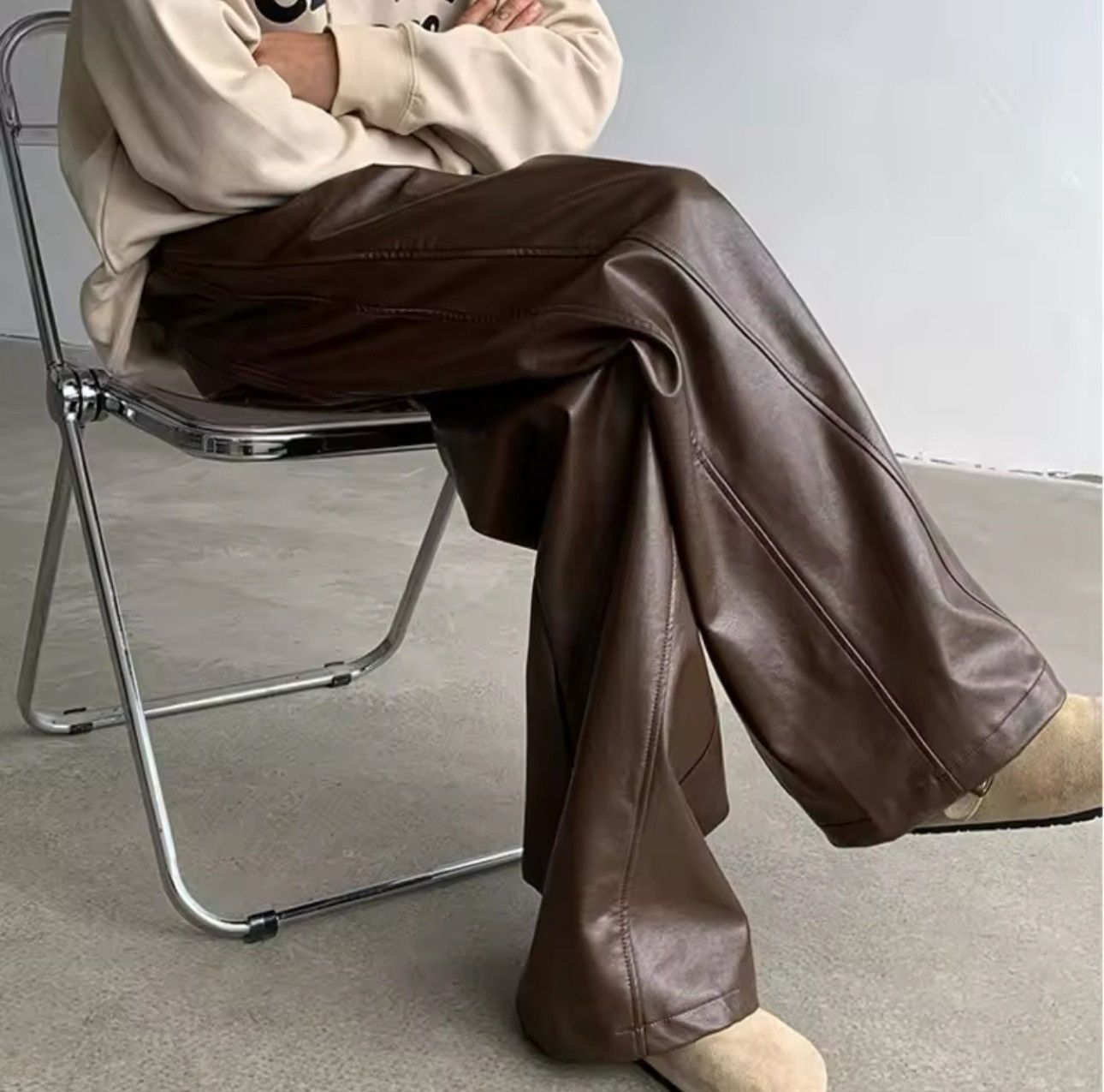 Japanese Brand × Vintage American Style Men's Pants Casual Pu Leather Size US 28 / EU 44 - 2 Thumbnail