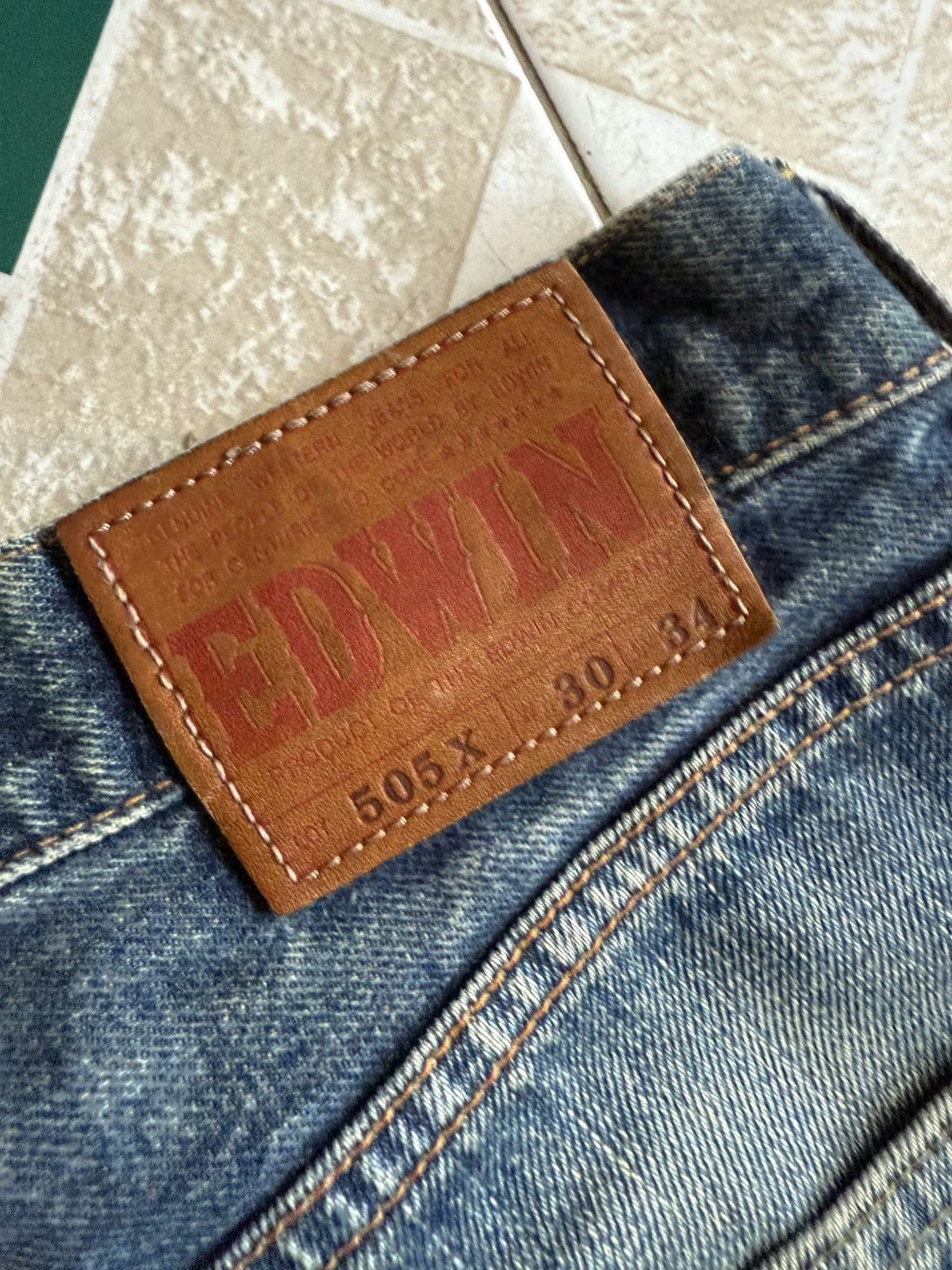 Edwin × Vintage 90’s EDWIN 505X RARE POCKET LOGO JAPANESE BRAND Y2K PANTS Size US 30 / EU 46 - 4 Thumbnail