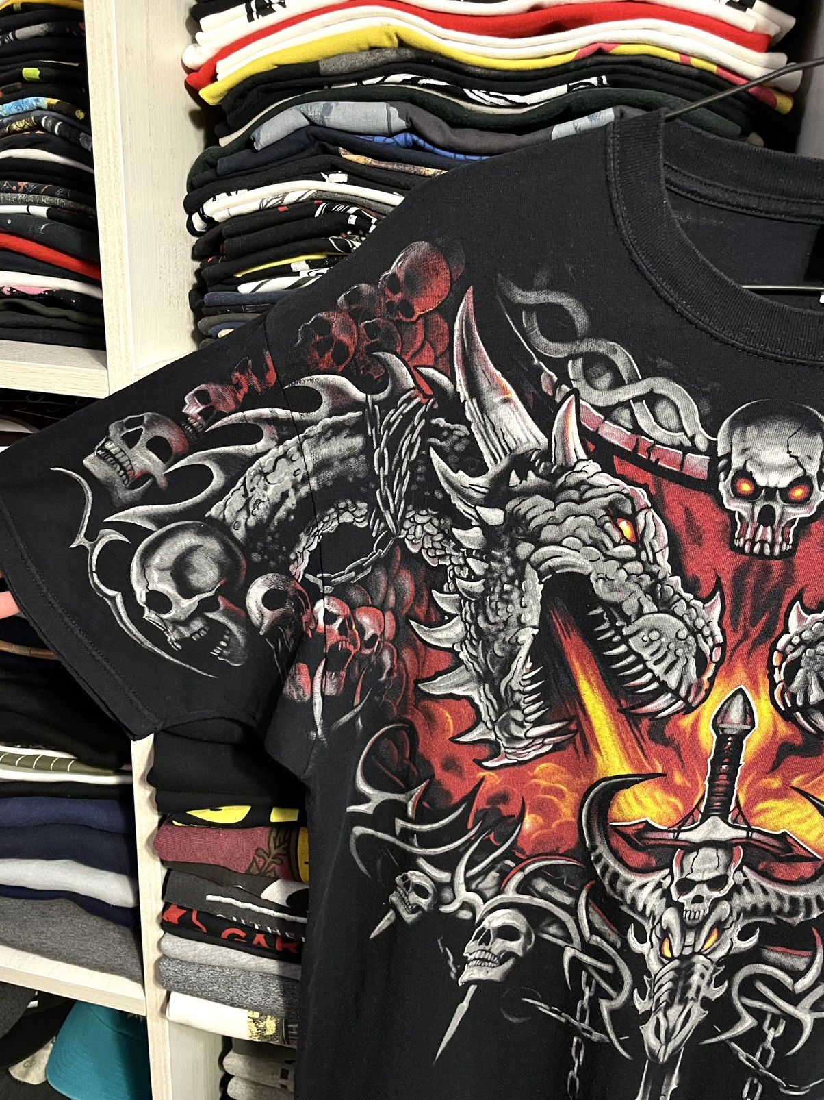 Liquid Blue Vintage 00s Liquid Blue Dragon Sword All Over Print T-Shirt Size US XL / EU 56 / 4 - 9 Thumbnail