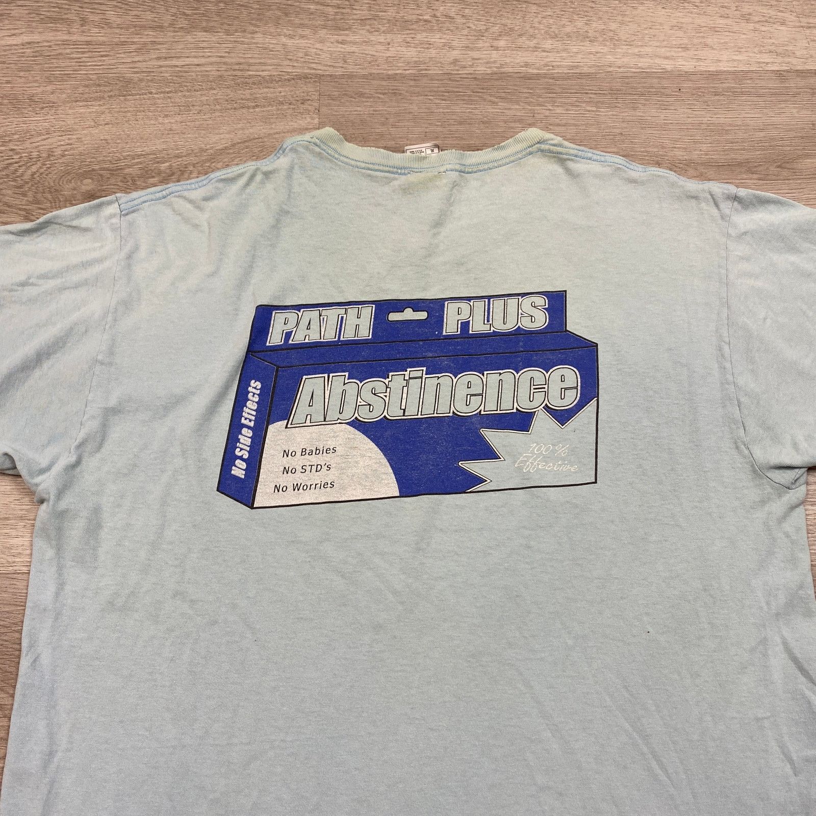 Fruit Of The Loom × Vintage Vintage 90s Path Plus Abstinence Funny Tee Shirt Men's XL Size US XL / EU 56 / 4 - 3 Thumbnail