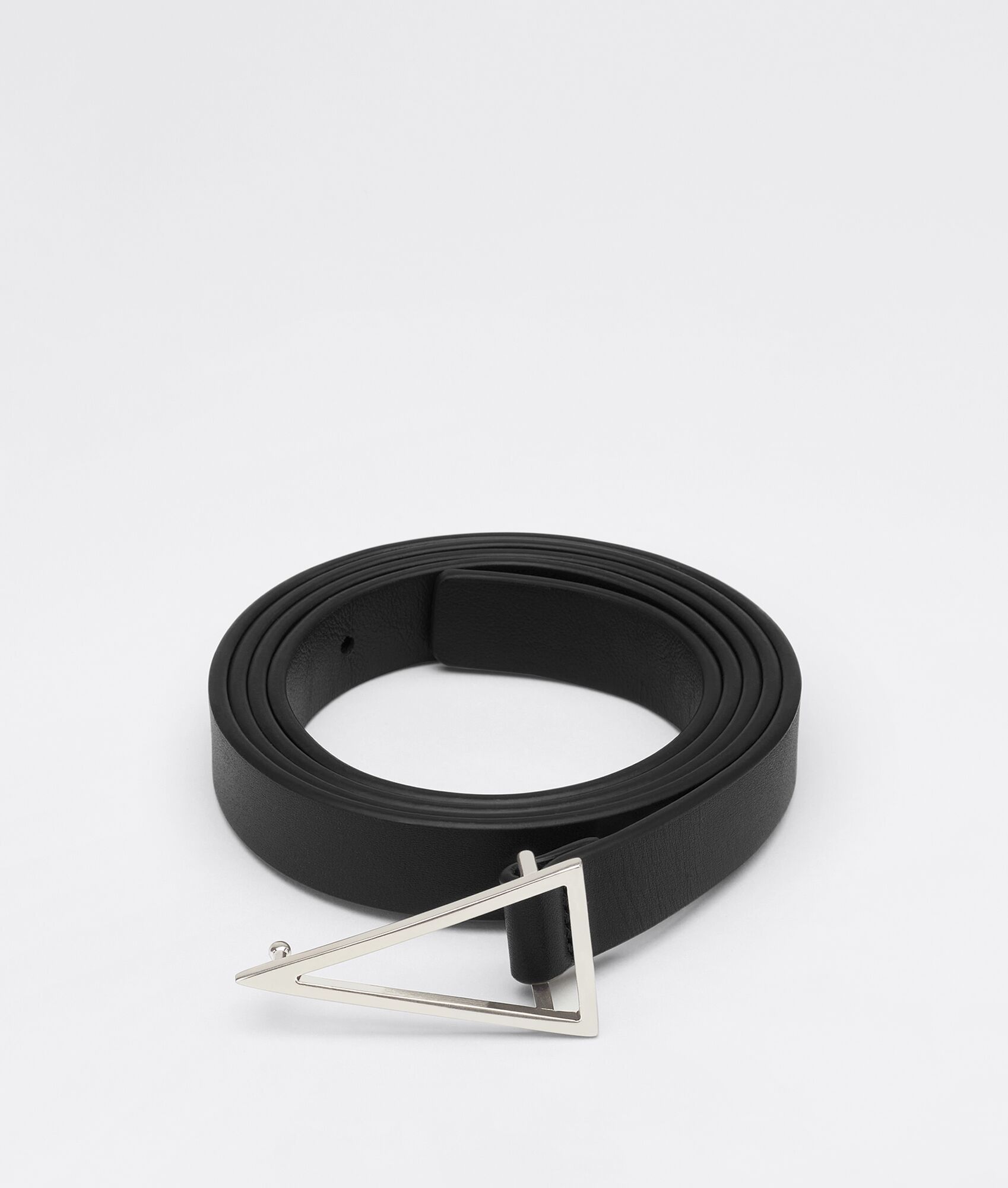 Bottega Veneta Triangle Leather Belt in Black Size ONE SIZE - 1 Thumbnail