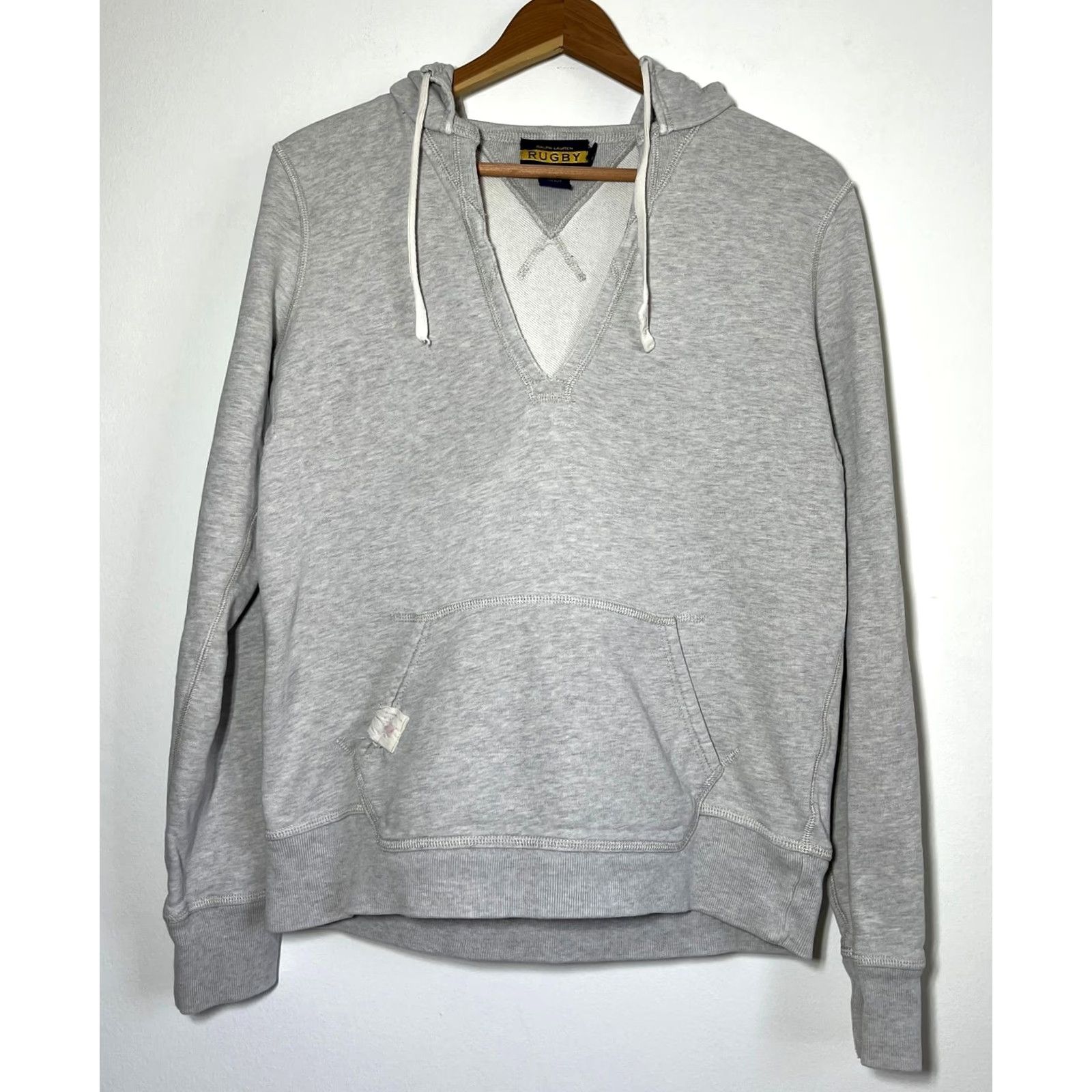 Ralph Lauren VINTAGE Ralph Lauren Rugby Women’s Hoodie V-Neck Pullover Size S Gray Size S / US 4 / IT 40 - 2 Thumbnail