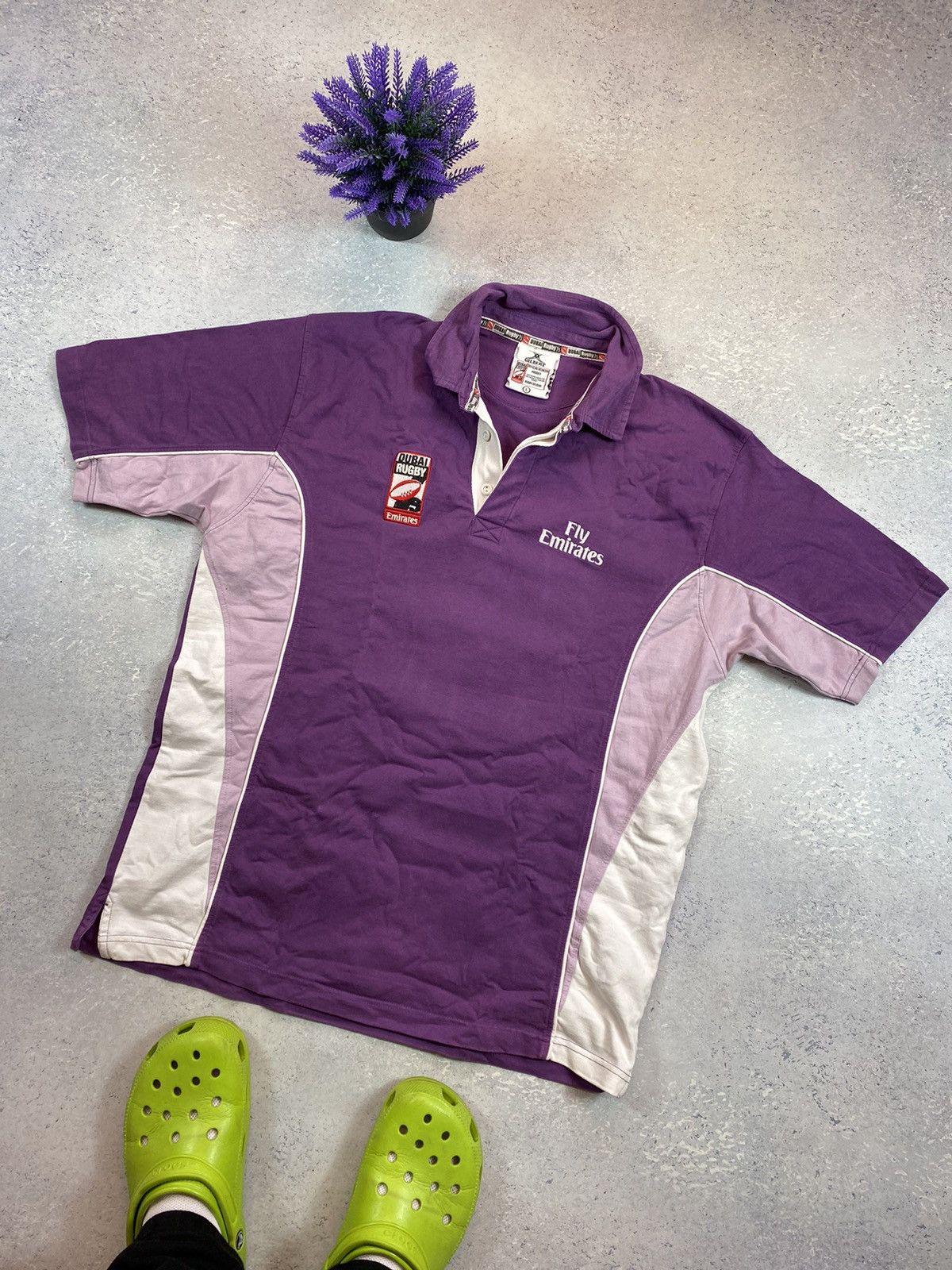 Vintage Vintage Gilbert Dubai Rugby Fly Emirates Jersey Size US L / EU 52-54 / 3 - 1 Thumbnail