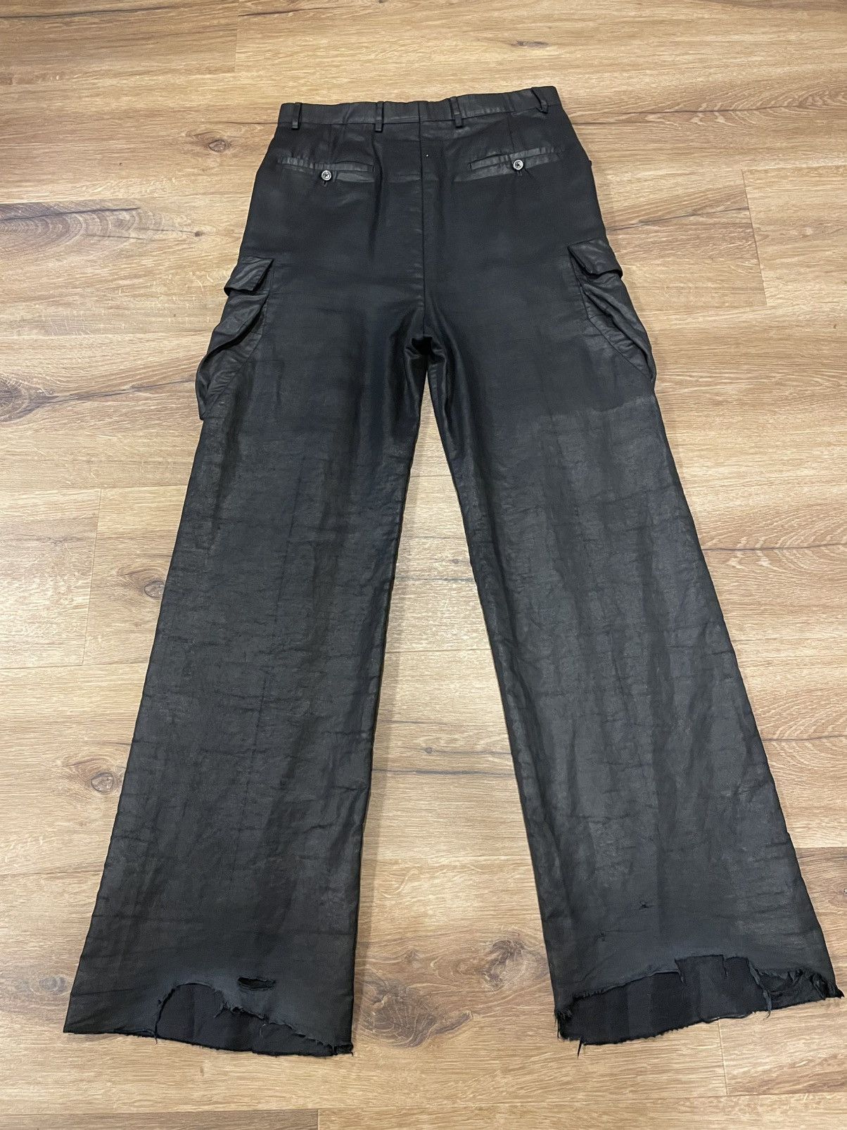 Rick Owens Rick Owens Mega Cargo Flat Pants Waxed Mainline Size US 32 / EU 48 - 2 Thumbnail