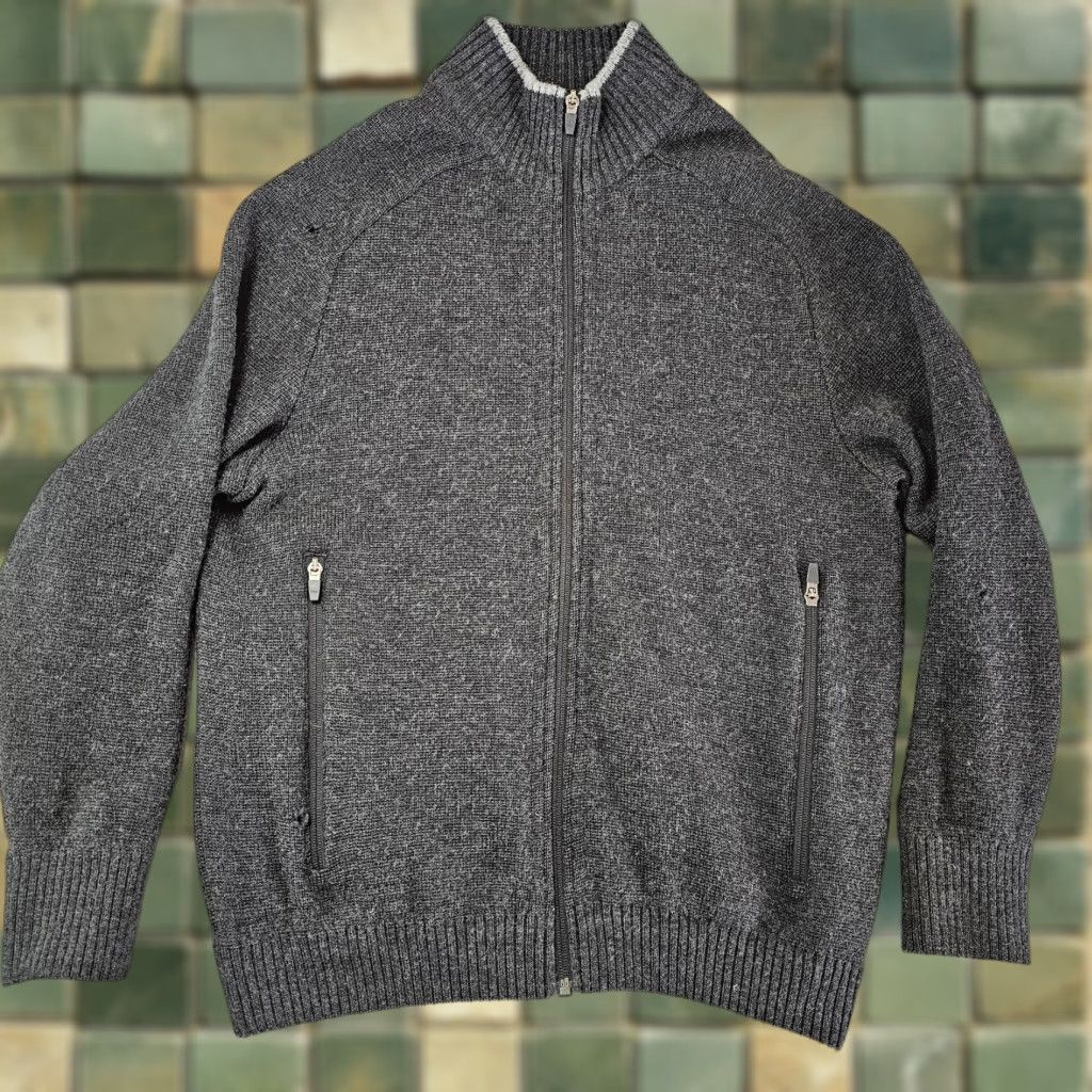 Vintage Ibex Mens Sweater Full Zip Knit Wool Gray L Size US L / EU 52-54 / 3 - 1 Thumbnail