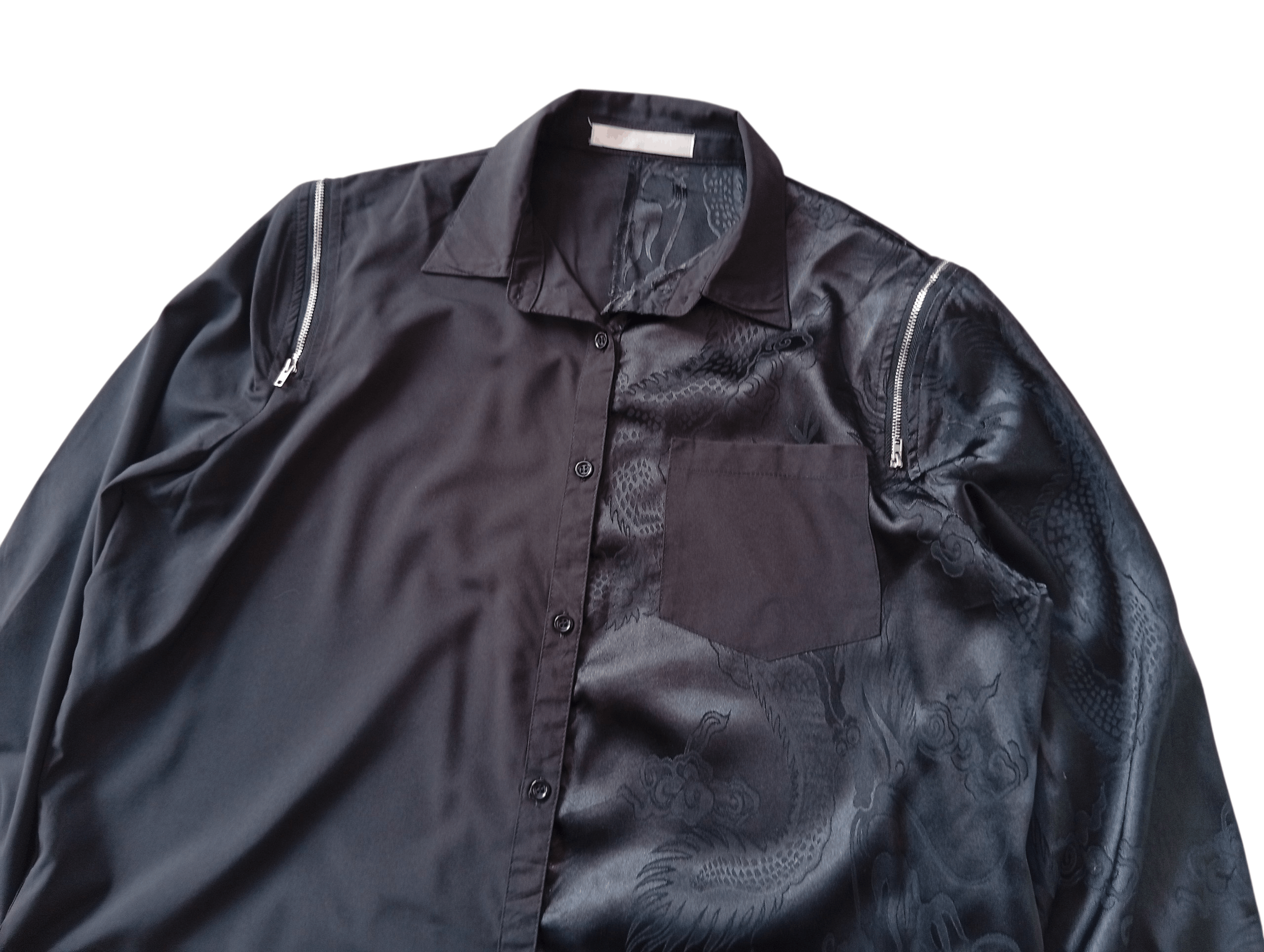 Japanese Brand Sheena Del Ray oversized dragon split black shirt Size M / US 6-8 / IT 42-44 - 2 Thumbnail