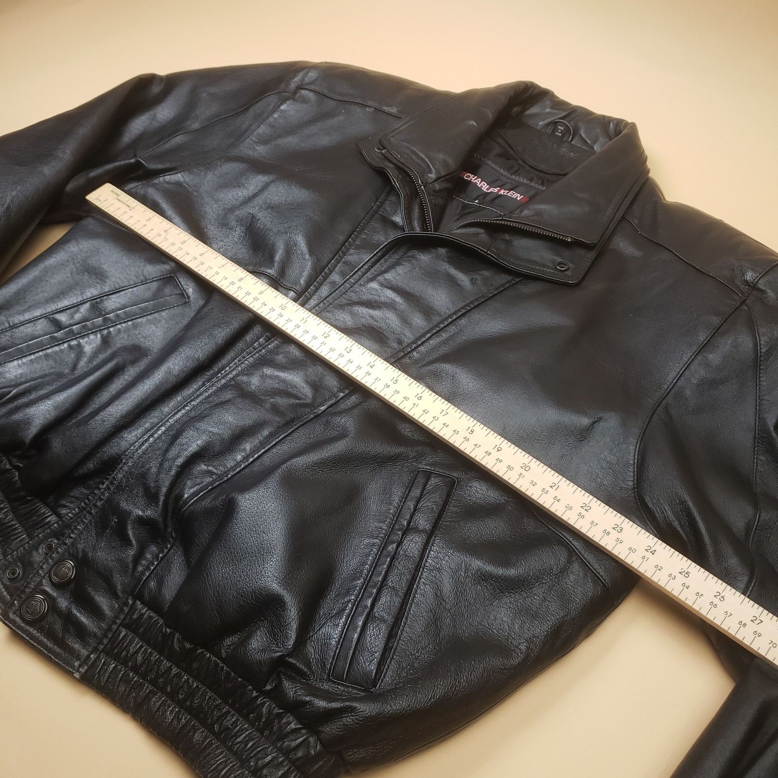 Vintage Charles Klein Leather Bomber Jacket XL Mens Full Zip Biker Size US L / EU 52-54 / 3 - 10 Thumbnail