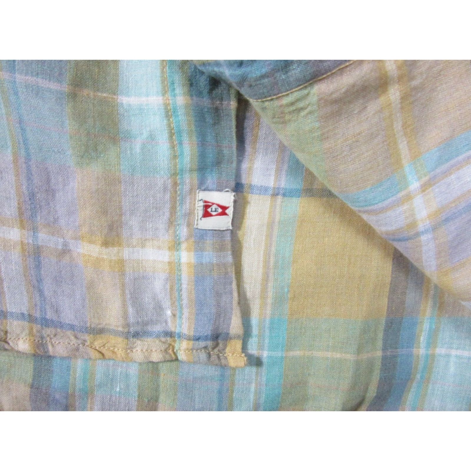 Lands' End Lands' End Shirt Mens XLT Plaid Linen Short Sleeve Button Up Summer Multicolor Button-Up Shirt Mens XLT Beach Classic Preppy Size US XL / EU 56 / 4 - 4 Thumbnail