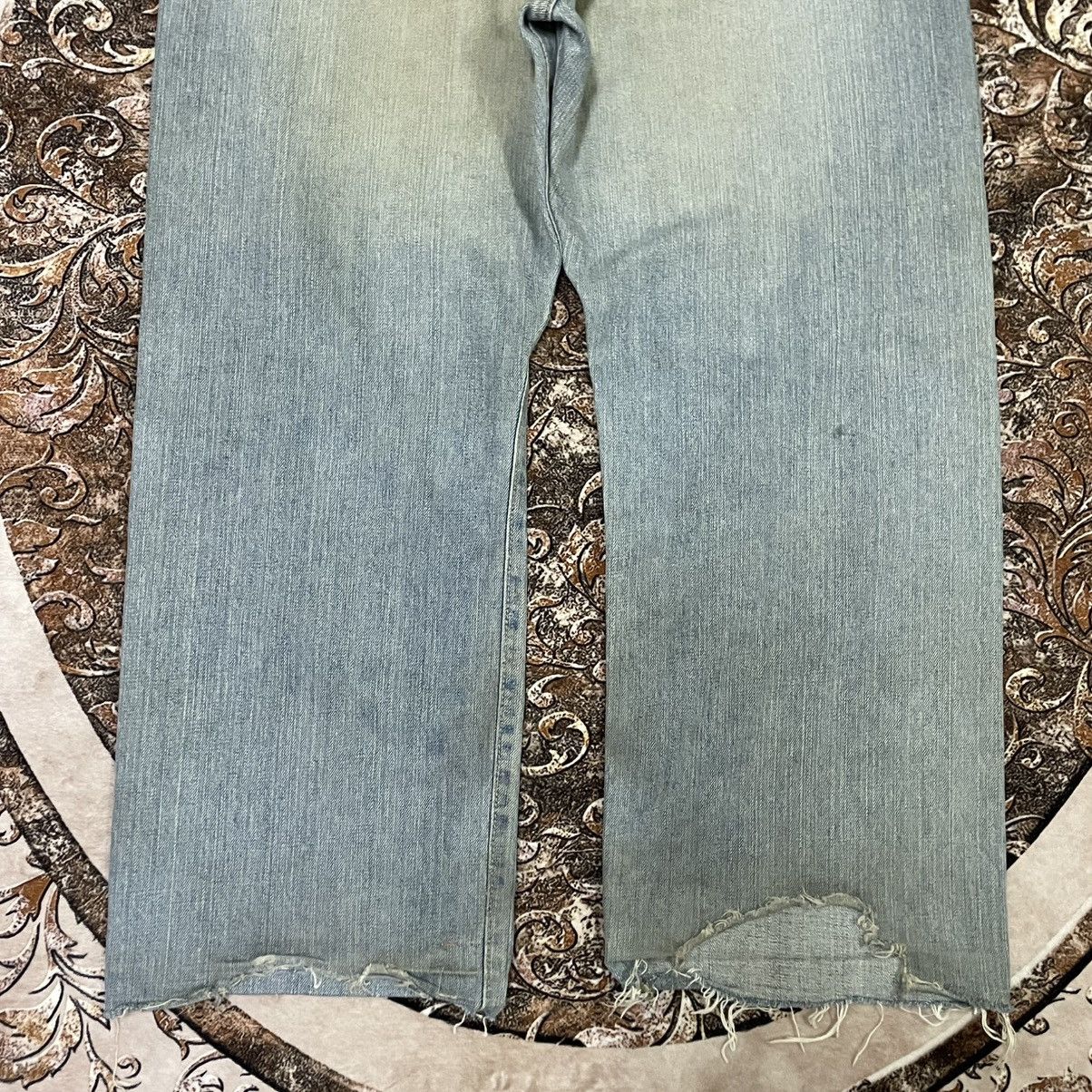 Edwin 🔥Edwin 505 Stoned Washed Ripped Distress Dirty Selvedge Jean Size US 35 - 6 Thumbnail
