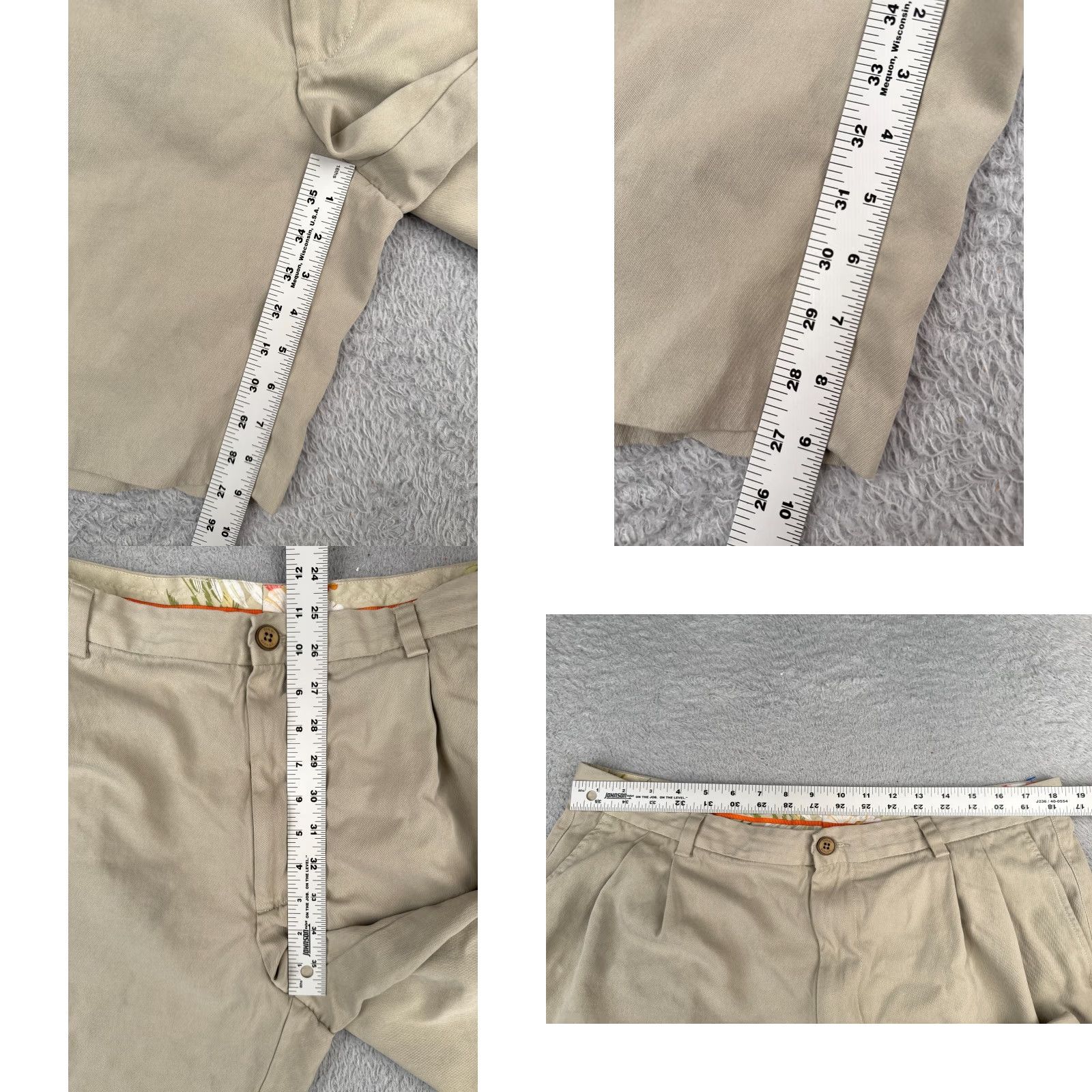 Tommy Bahama Tommy Bahama Shorts Men 36 Beige Bermuda Silk Blend Pleated Beach Vacation 36x9 Size US 36 / EU 52 - 8 Thumbnail