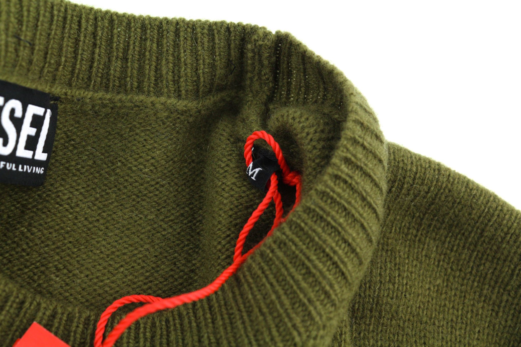 Diesel K-OLBY M Wool Cashmere Crew Green Jumper 40123 Size US M / EU 48-50 / 2 - 8 Thumbnail