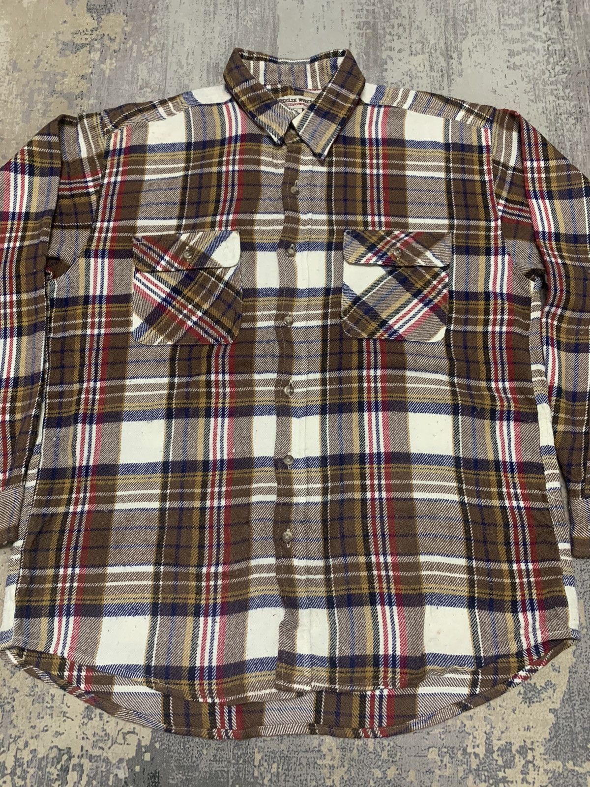 Japanese Brand RARE ARCHIVE BROWN TARTAN DOUBLE POCKET FLANNEL SHIRT Size US L / EU 52-54 / 3 - 2 Thumbnail