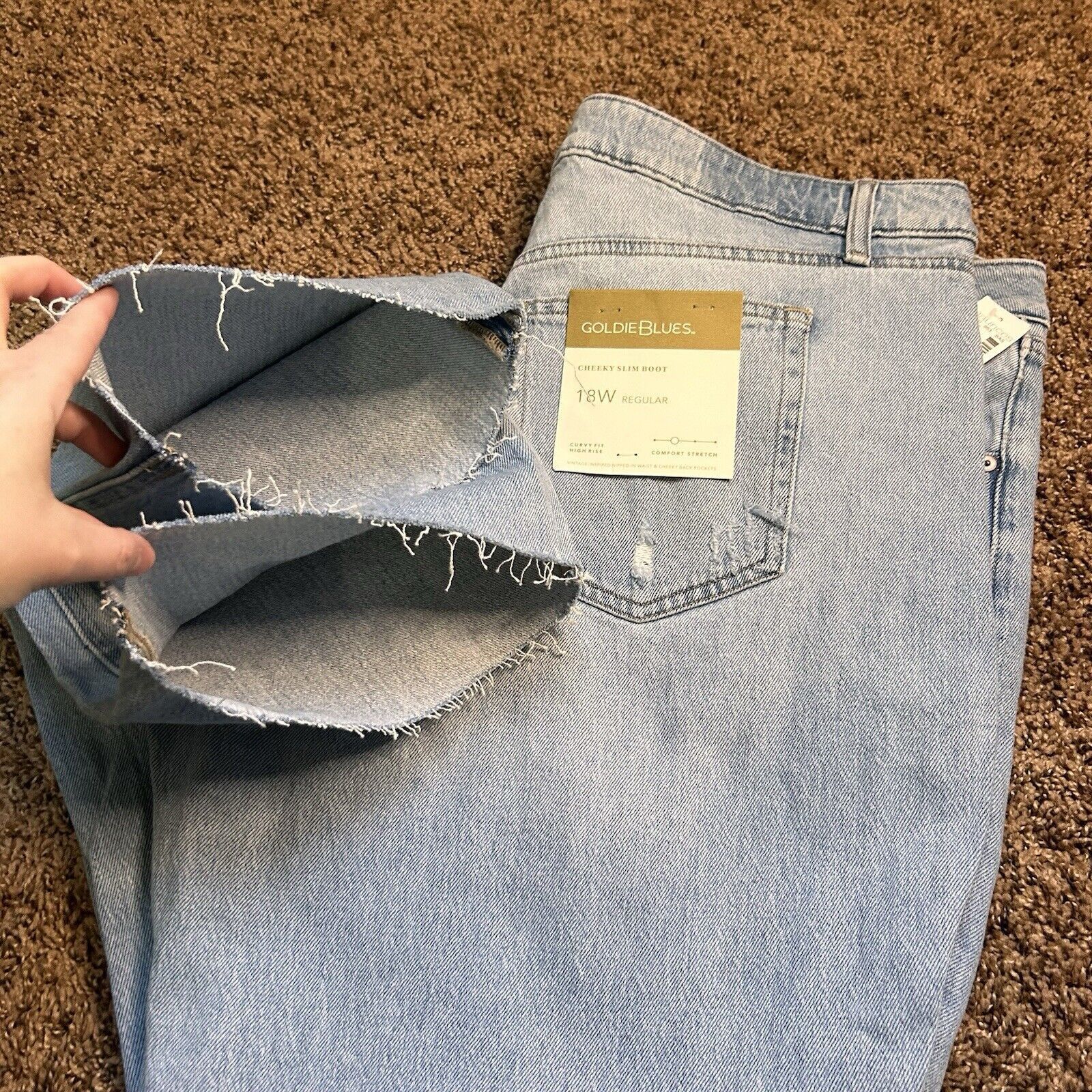 Other Goldie Blues Cheeky Slim Boot Jeans Women's 18W Blue Stretch Size 40" / US 18 - 15 Thumbnail