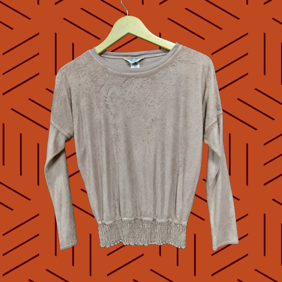 Hard Tail Hard Tail Forever XS Beige Knit Sweater Women XS Crew Neck Long Sleeve Pullover Casual Travel Size XS / US 0-2 / IT 36-38 - 1 Thumbnail