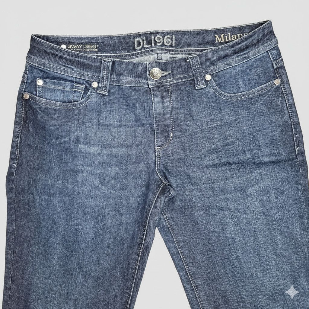 DL1961 DL1961 30/L Tall Jeans Milano Dark Wash Stretch Blue Cotton Size 34" / US 12 / IT 48 - 4 Thumbnail