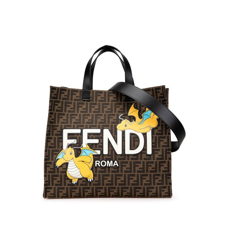 Fendi Fendi Fendi Sunshine Tote Fragment Pokémon Dragonite 2way Canvas Leather Bag Canvas Shoulder Bag 8BH357 Size ONE SIZE - 1 Thumbnail