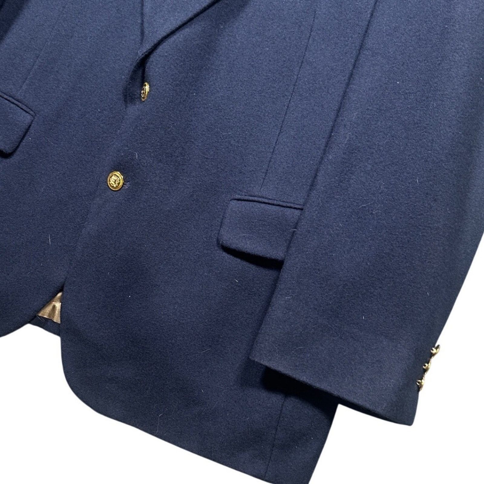 Stanley Blacker Stanley Blacker Mens Navy Blue Blazer Sport Coat Gold 46R Size 46R - 5 Thumbnail