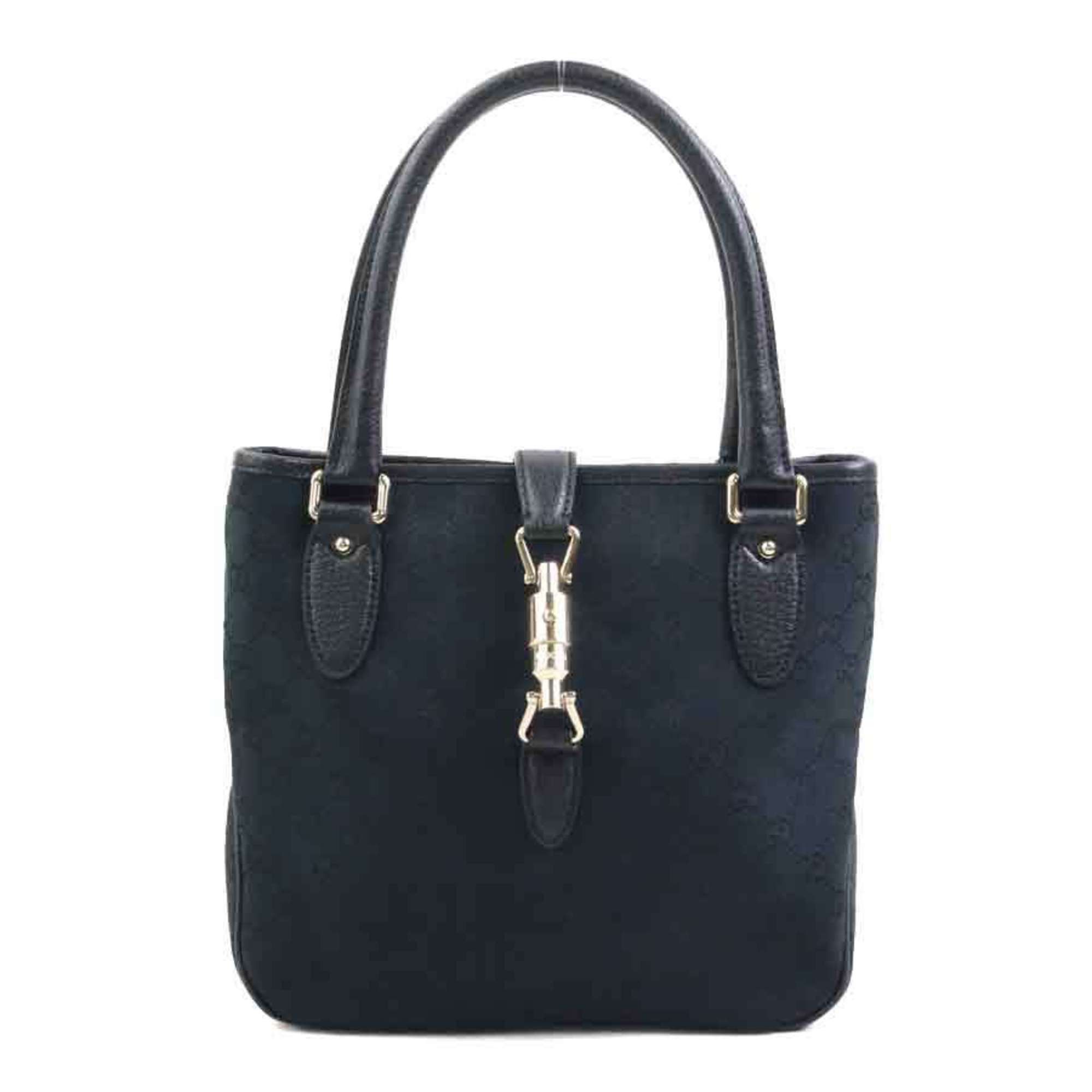 Gucci Gucci New Jackie GG Canvas Leather Handbag in Black and Gold for Women, 145817 e60678k Size ONE SIZE - 1 Thumbnail