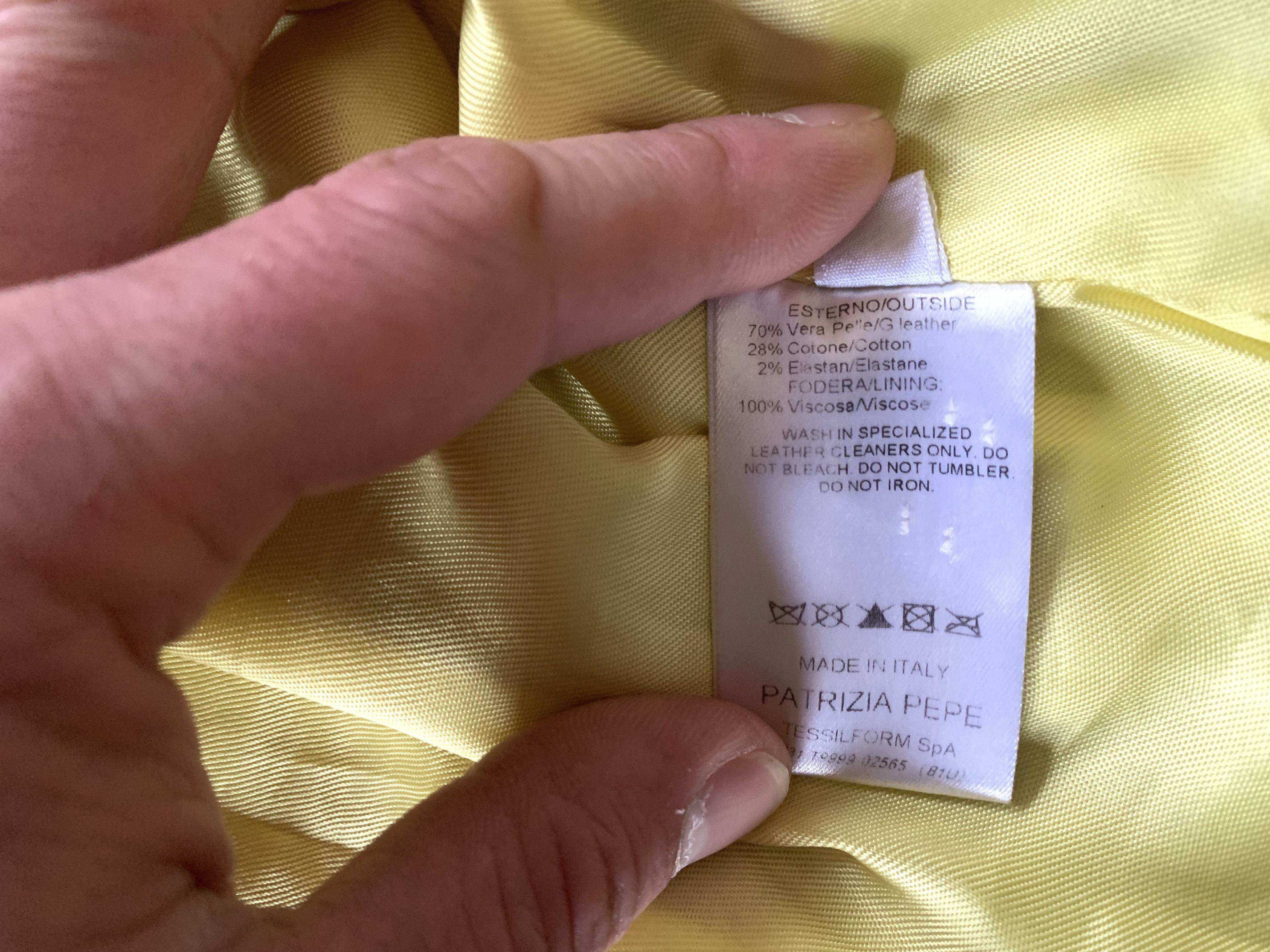 Patrizia Pepe Womens Patrizia Pepe Yellow Leather Jacket Size S / US 4 / IT 40 - 11 Thumbnail