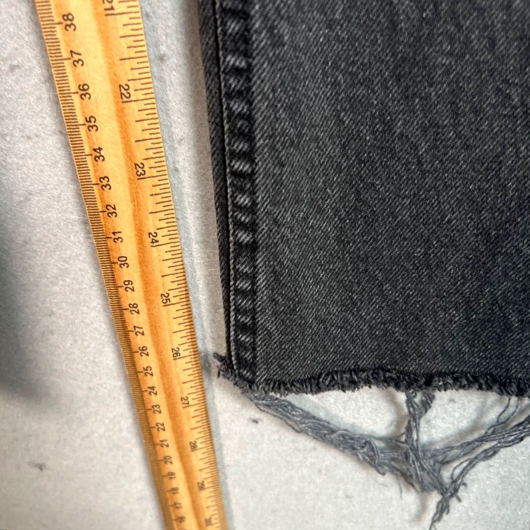 Zara Zara Womens Jeans Size 2 Black High-Waisted Frayed Hem 100% Cotton Denim Size 26" / US 2 / IT 38 - 7 Thumbnail