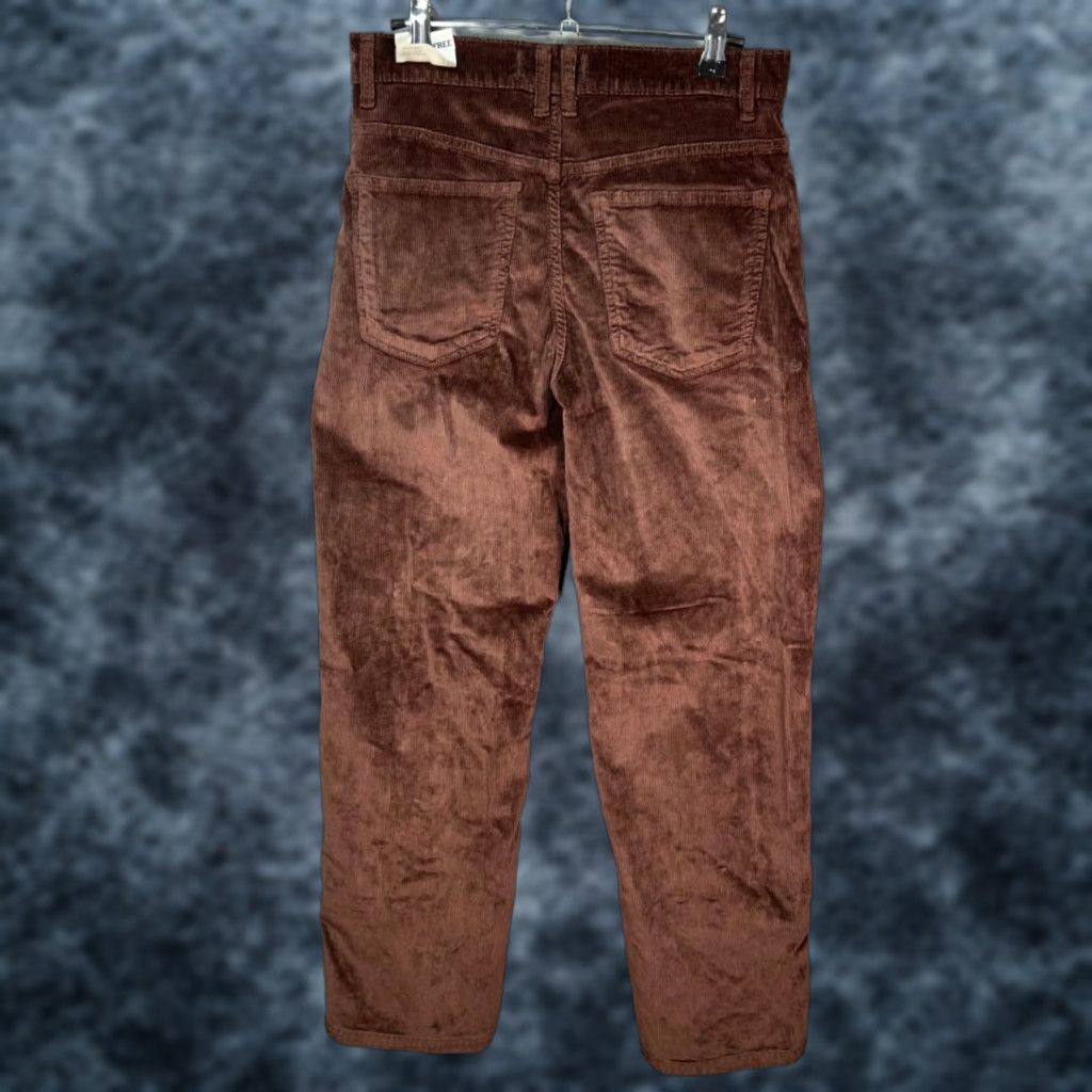 Free People Free People Womens 27 Corduroy Risk Taker High Rise Straight Leg Pants Brown NEW Size 27" / US 4 / IT 40 - 1 Thumbnail