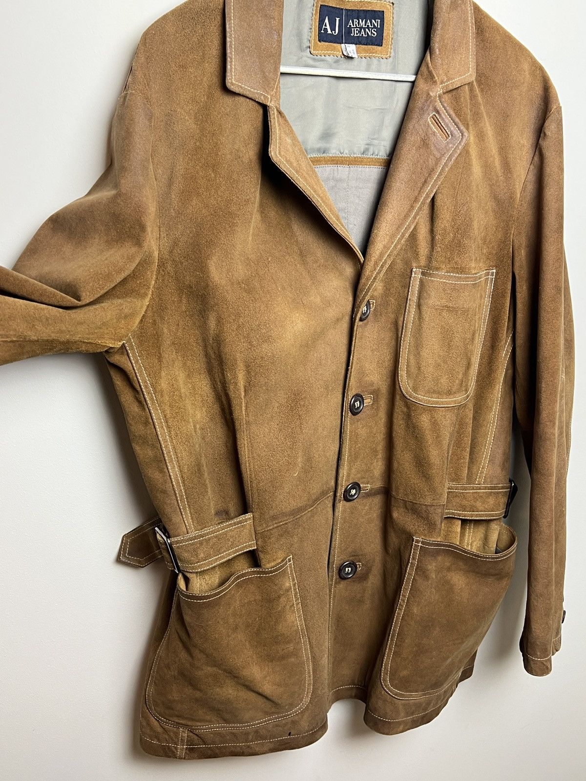 Giorgio Armani armani y2k archive chore work leather jacket Size US L / EU 52-54 / 3 - 6 Thumbnail