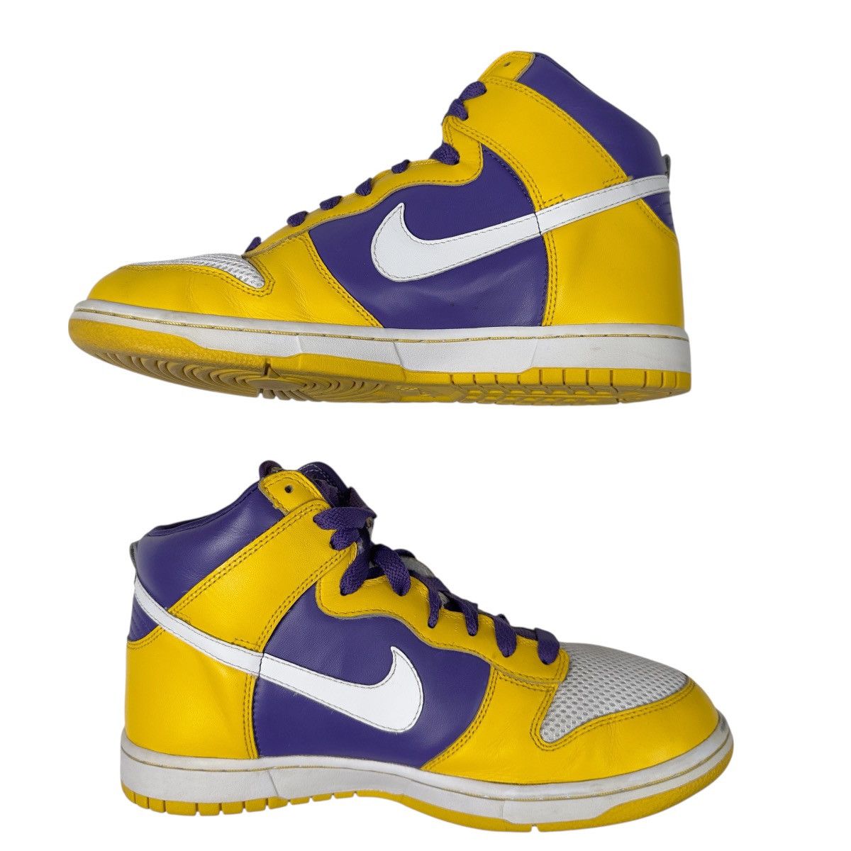 Nike Nike iD Dunk High 2008 Lakers 316142 991 Leather SZ 10.5 Size US 10.5 / EU 43-44 - 2 Thumbnail