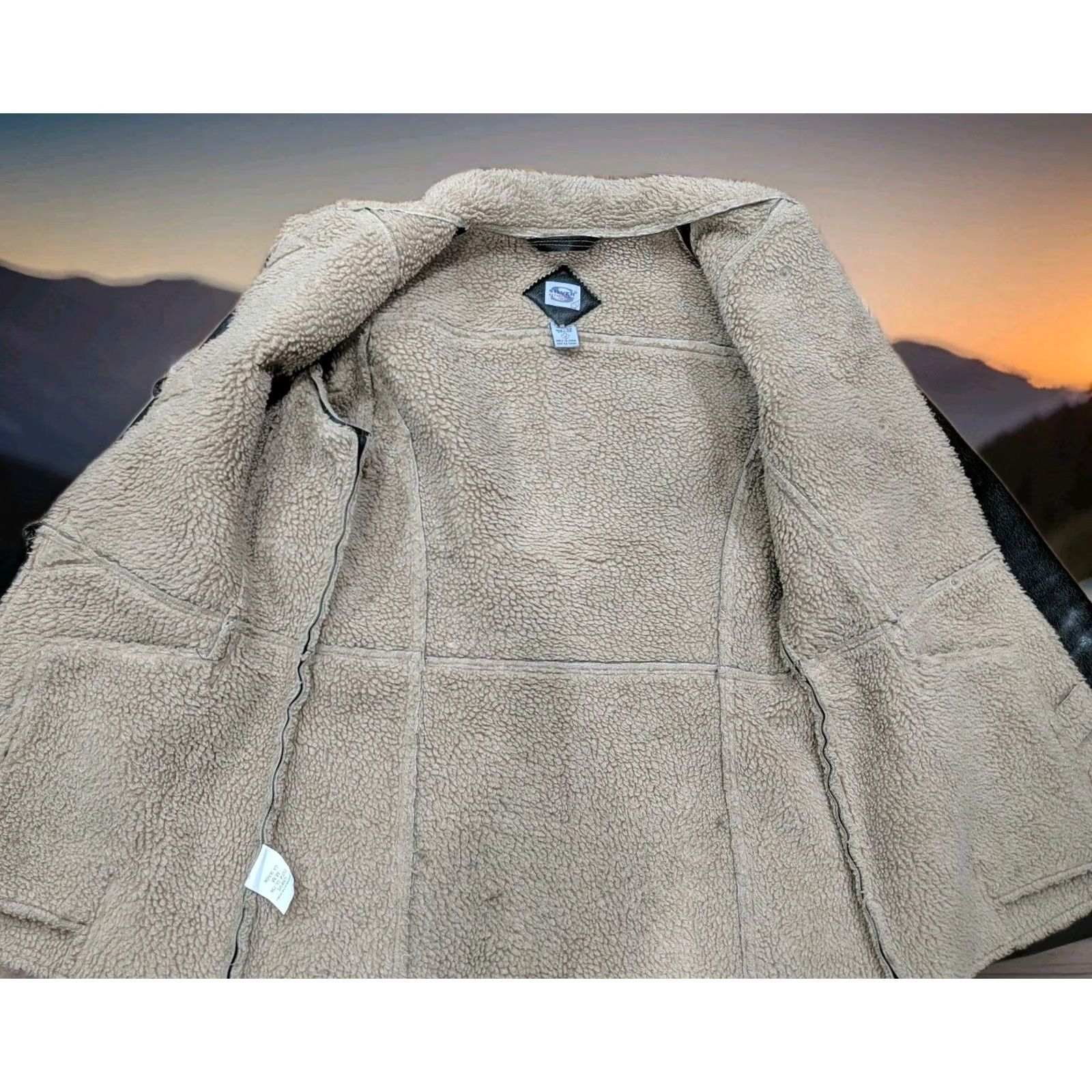 Silver Jeans Co. Silver Jeans Western Glove Brown Faux Leather Shearling Jacket Women Medium Size 32" / US 10 / IT 46 - 7 Thumbnail