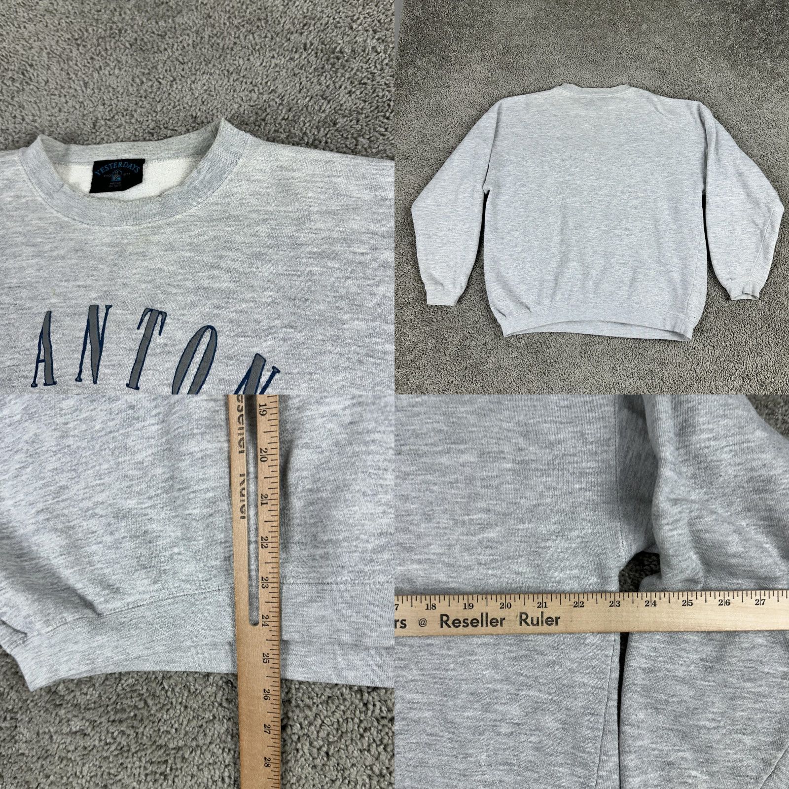 Vintage VINTAGE Yesterday's San Antonio Texas Sweatshirt Mens M Gray Crewneck Pullover Western Cowboy Graphic Print Cotton Blend Fleece Size US M / EU 48-50 / 2 - 8 Thumbnail