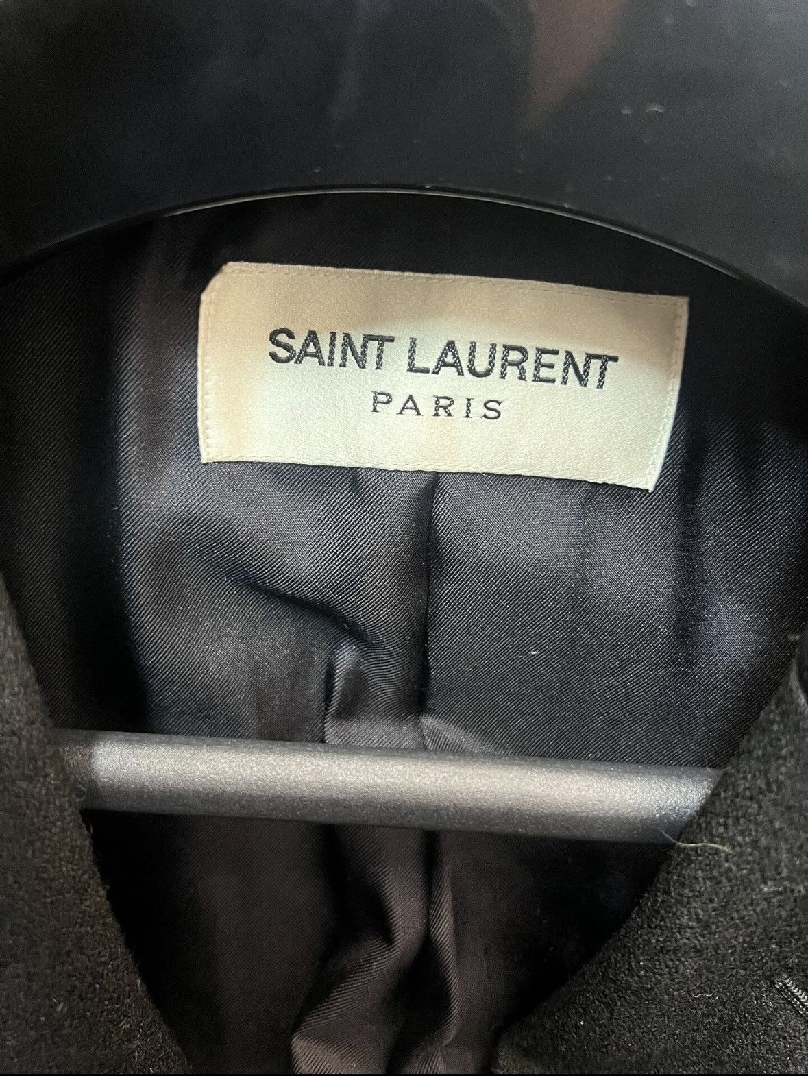 Saint Laurent Paris FW13 Black Blazer/Light Coat with Leather Collar Size US M / EU 48-50 / 2 - 3 Thumbnail