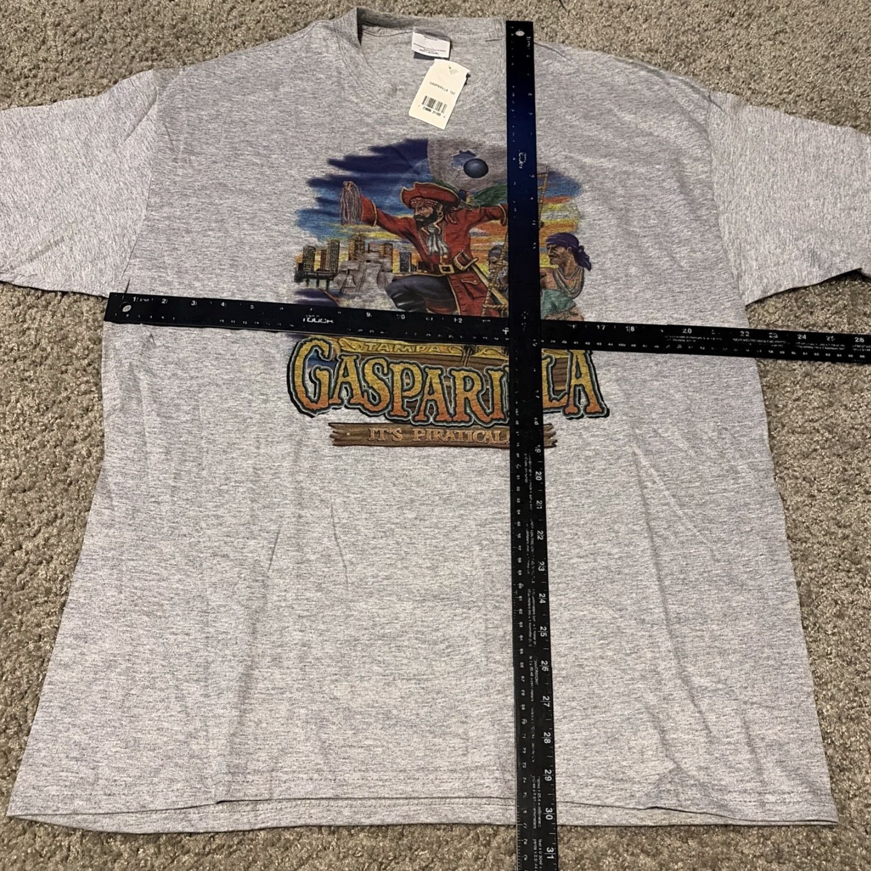 Hanes VINTAGE Gasparilla Pirate Festival Tampa Florida New With Tags T-Shirt Large Y2K Size US L / EU 52-54 / 3 - 4 Thumbnail