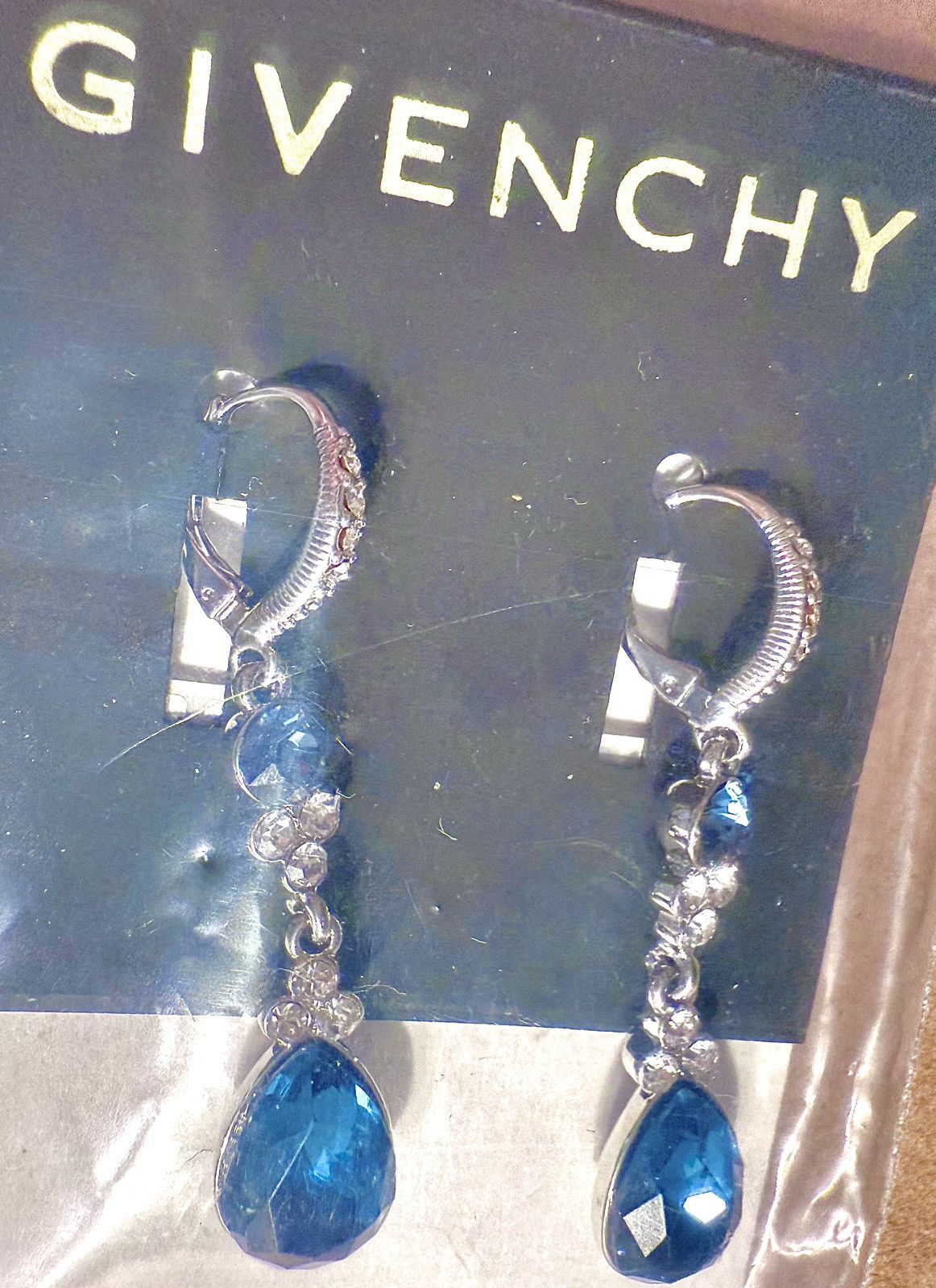 Givenchy Givenchy double-drop Crystal earrings, Rhodium Blue/Silver.. Size ONE SIZE - 14 Thumbnail