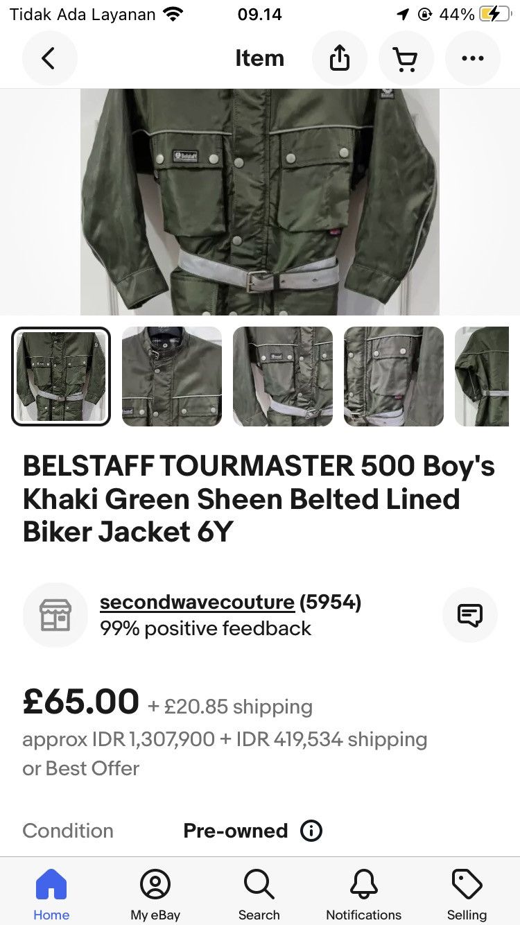 Belstaff × Vintage BELSTAFF TOURMASTER 500 Boy’s Khaki Green belfast Shee Green Size US XL / EU 56 / 4 - 7 Thumbnail