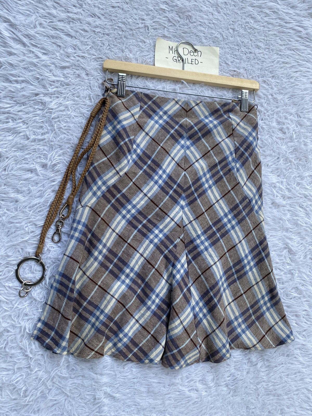 Burberry Rare Vintage Burberry Checkered Midi Skirt Size 26" / US 2 / IT 38 - 22 Thumbnail