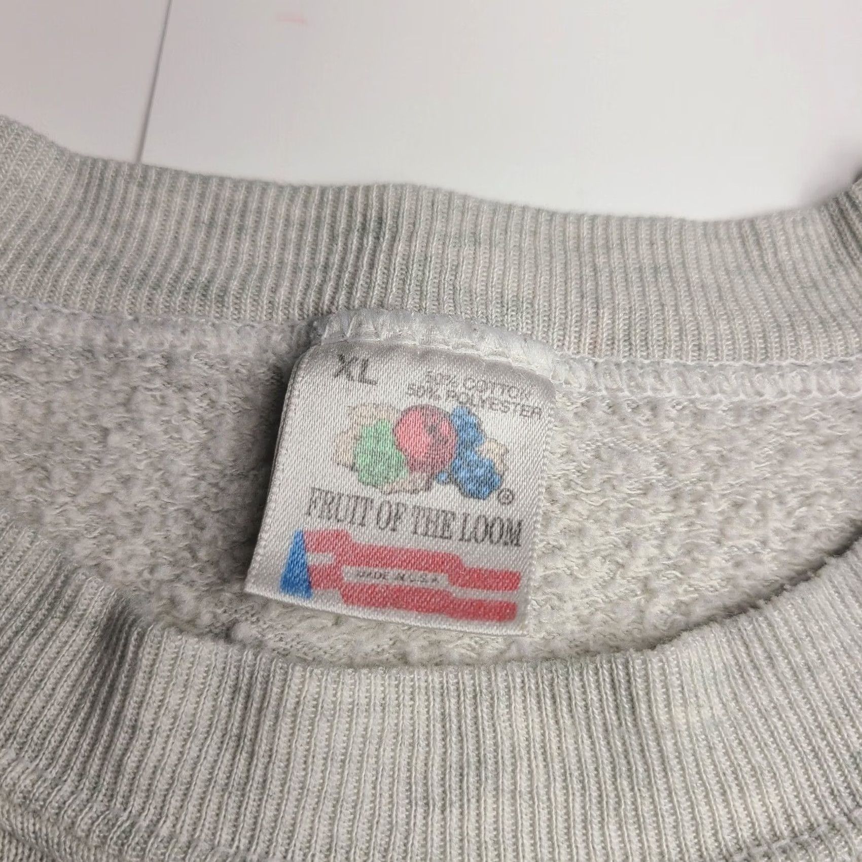 Fruit Of The Loom VINTAGE Fruit Of The Loom Crewneck Sweatshirt Womens XL Jungle Graphic Fade Sweatshirt Women XL Gray Long Sleeve Pullover Casual 90s Safari Mens? Size XL / US 12-14 / IT 48-50 - 3 Thumbnail