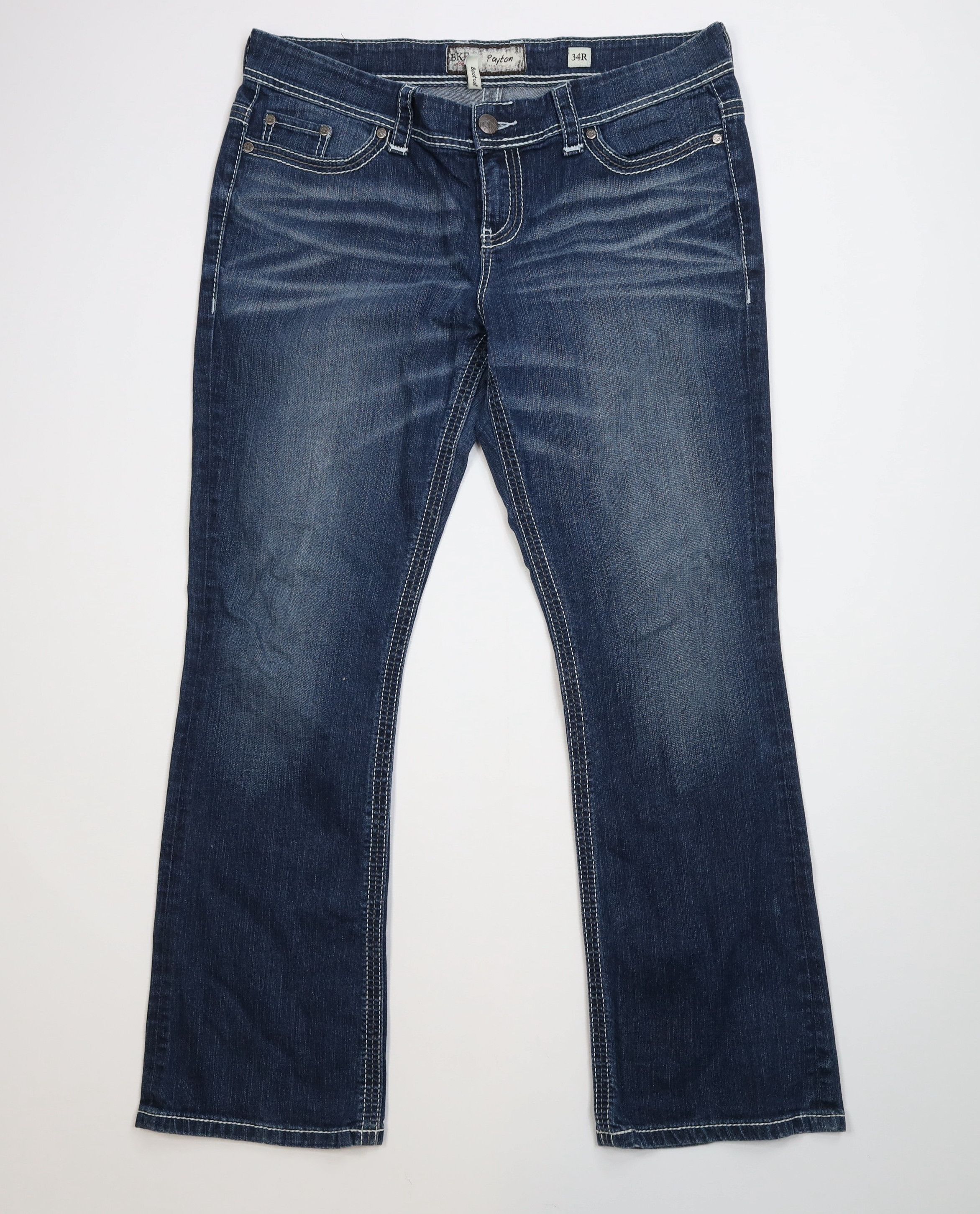 Vintage Buckle BKE Thick Stitch Payton Bootcut Flared Jeans Stretch Size 34" / US 12 / IT 48 - 1 Thumbnail