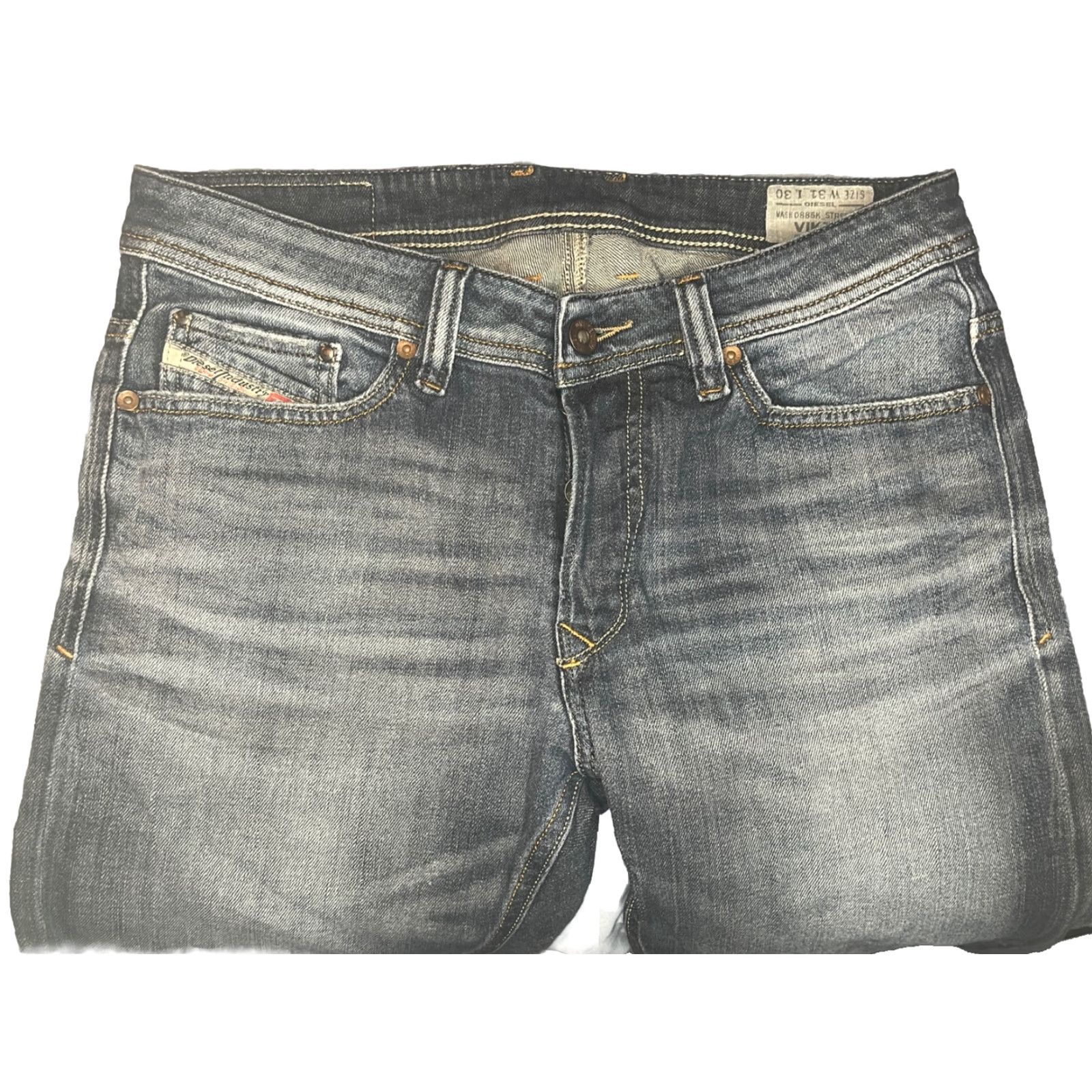 Diesel Diesel VIKER Regular Straight Jeans 31x25 Black Embroidered Denim Casual Mens Size US 31 - 2 Thumbnail