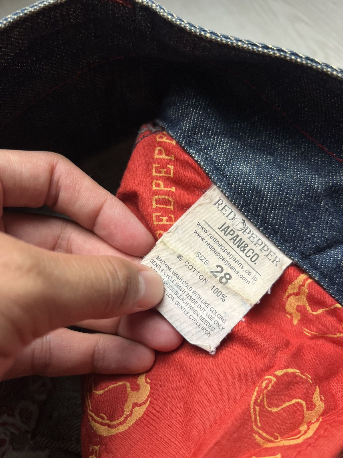 Japanese Brand Red Pepper Mud Wash Embroidered Bootcut Flared Jeans Size US 30 / EU 46 - 8 Thumbnail