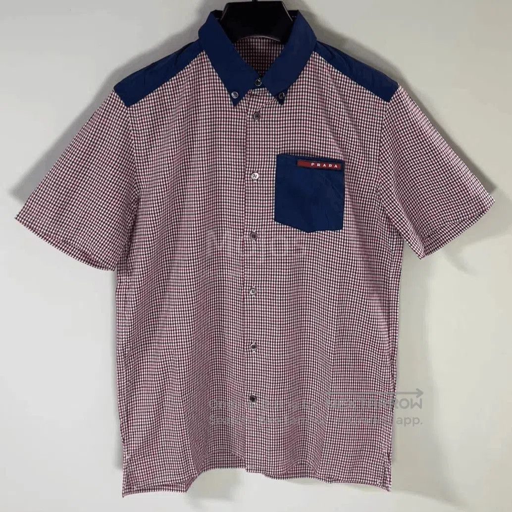 Prada Sz 38 Prada Plaid Joint Logo Shirt. Size US M / EU 48-50 / 2 - 1 Thumbnail