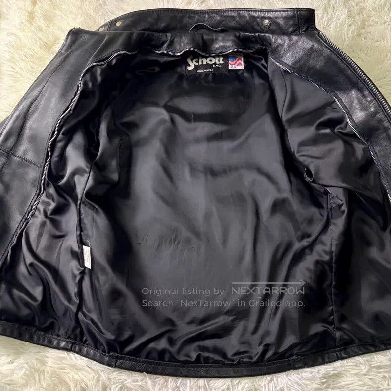 Schott Schott Straight stand-up collar leather jacket, thick cowh Size US XXS / EU 40 - 7 Thumbnail