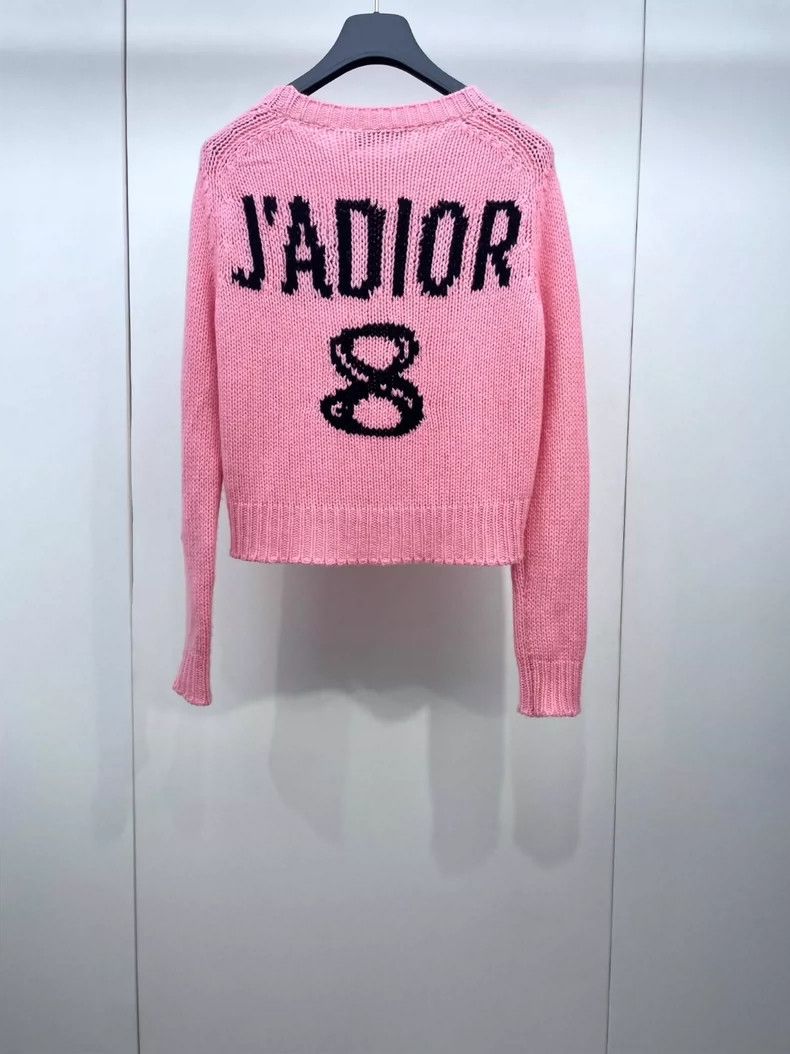 Dior Dior Pink No. 8 letter knitted cashmere sweater 2504-Nextar Size XXS / US 00 / IT 34 - 1 Thumbnail