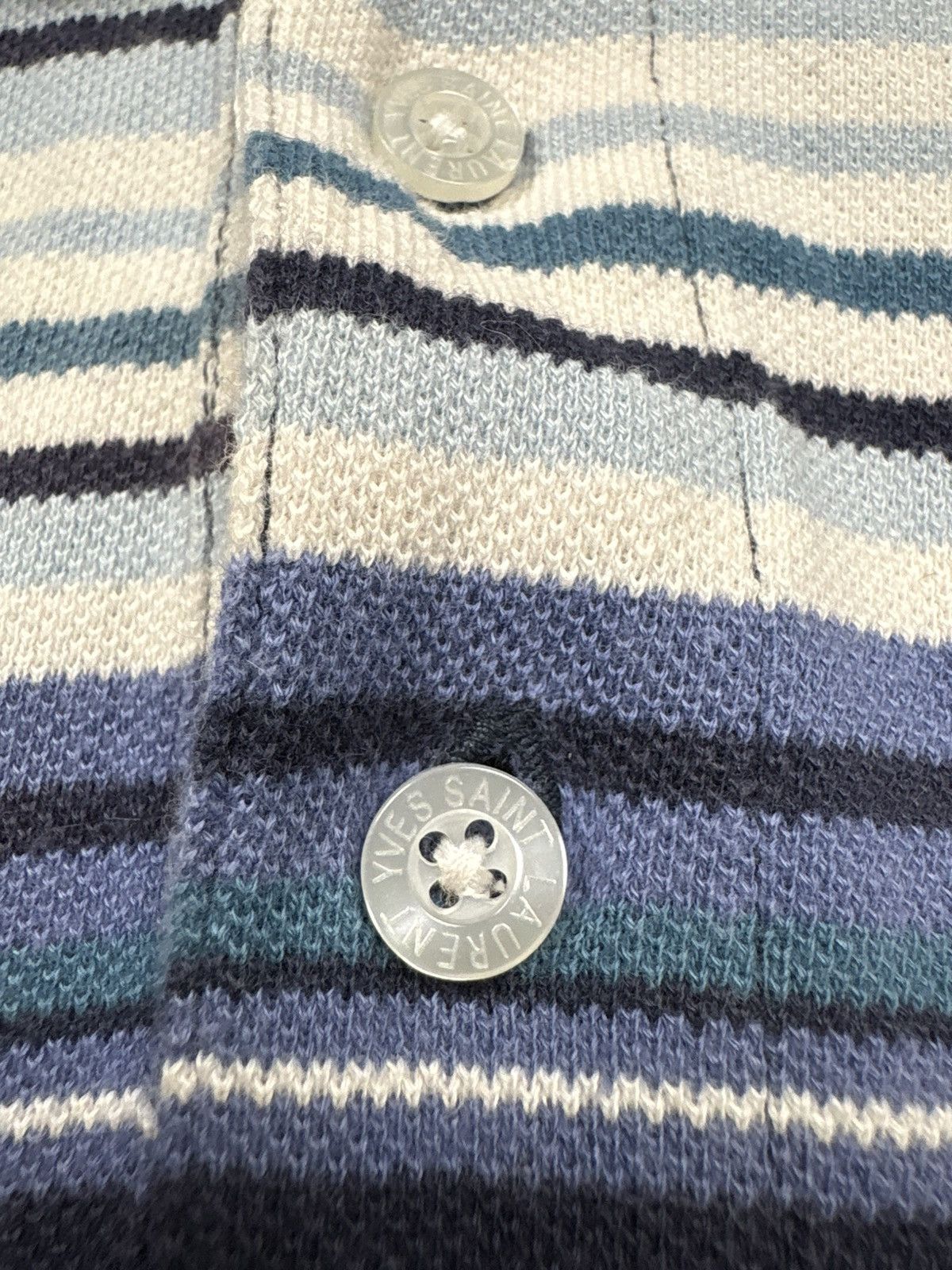 Yves Saint Laurent Vintage Yves Saint Laurent Pour Homme YSL Striped Polo Shirt Size US XL / EU 56 / 4 - 8 Thumbnail