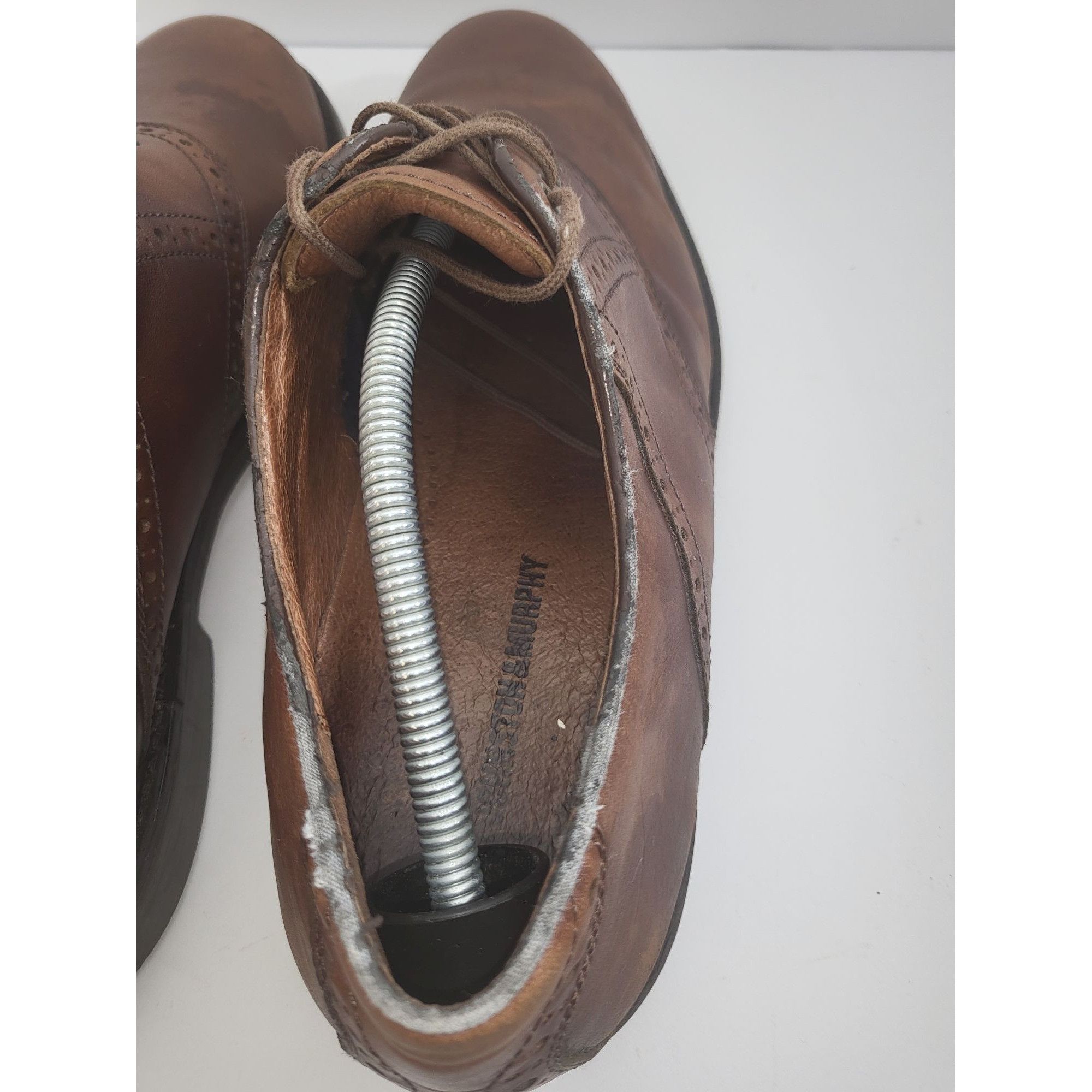 Johnston & Murphy Johnston And Murphy Oxford Shoes Men Sz 12 Brown Leather Lac Size US 12 / EU 45 - 5 Thumbnail