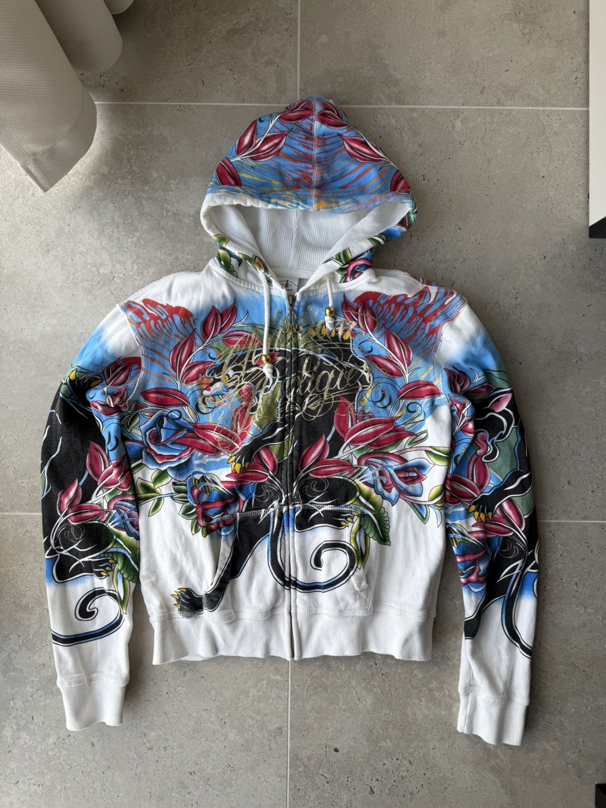 Christian Audigier Vintage Ed Hardy Hoodie Size XL / US 12-14 / IT 48-50 - 1 Thumbnail