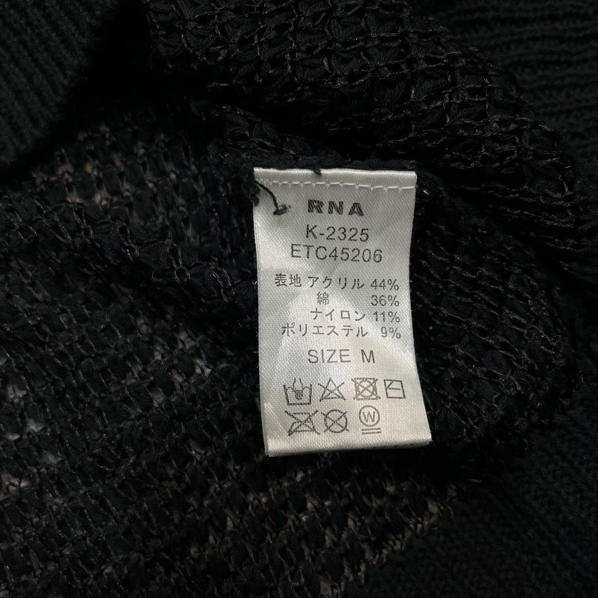 20471120 2000s RNA - Open Knitted/Fish Net Top Cardigan Size US M / EU 48-50 / 2 - 7 Thumbnail