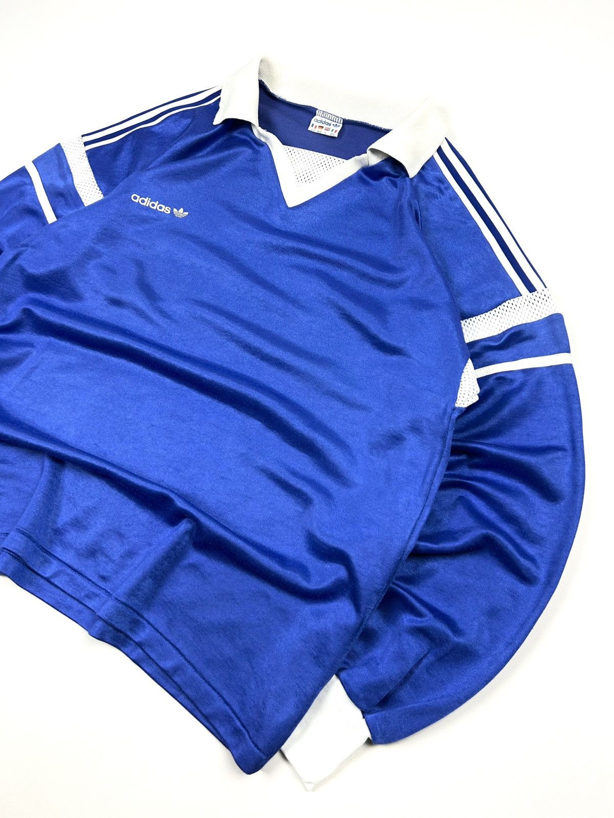 Adidas RARE Adidas 80s Vintage Soccer Jersey Blue L Made in France Size US L / EU 52-54 / 3 - 7 Thumbnail