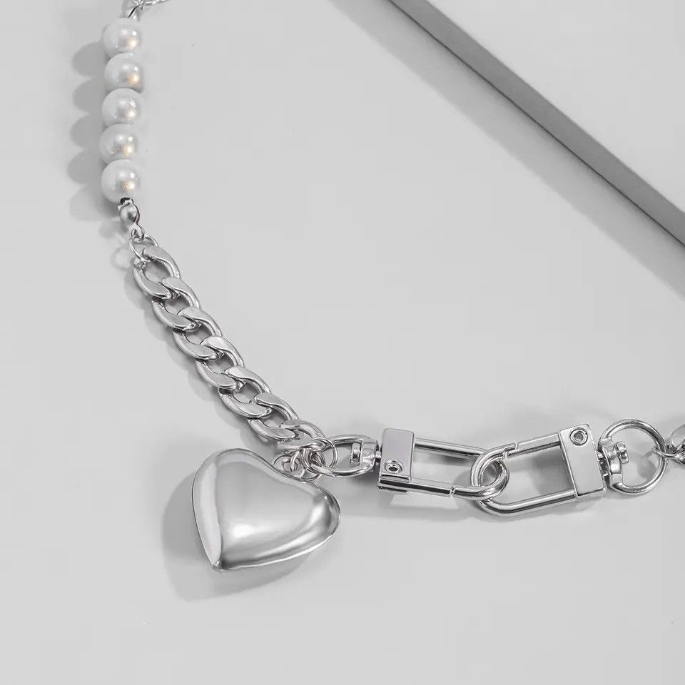 Jewelry × Vintage Salircon Punk Stainless Steel Heart Pendant Necklace Size ONE SIZE - 5 Thumbnail
