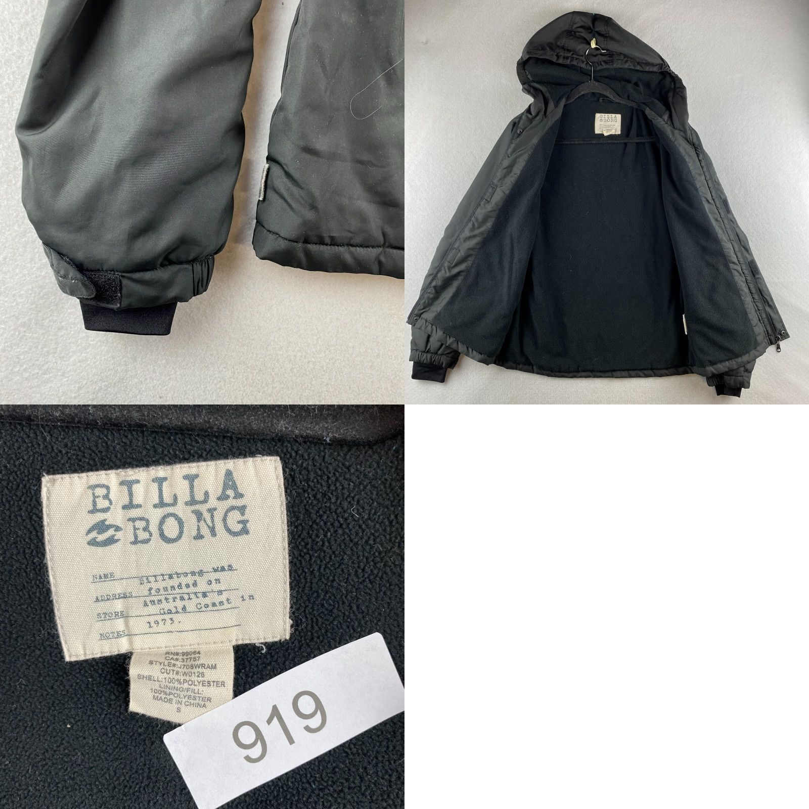 Billabong Billabong Jacket Mens Small S Hooded Full Zip Fleece Lined Button Pockets Black Size US S / EU 44-46 / 1 - 8 Thumbnail
